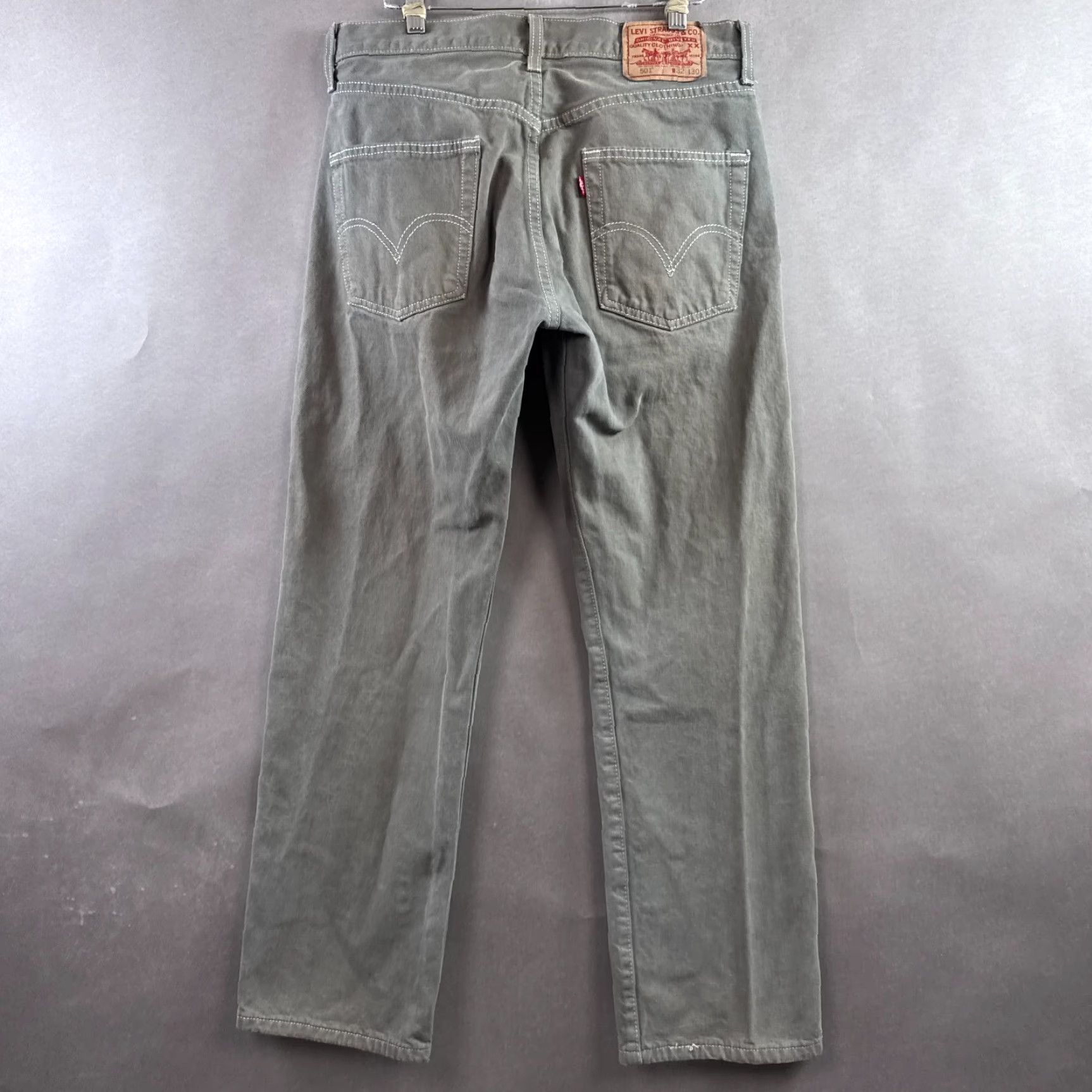Levi's Levi's 501 Jeans Mens 32x30 Gray Denim Straight Button Fly Size US 32 / EU 48 - 4 Thumbnail