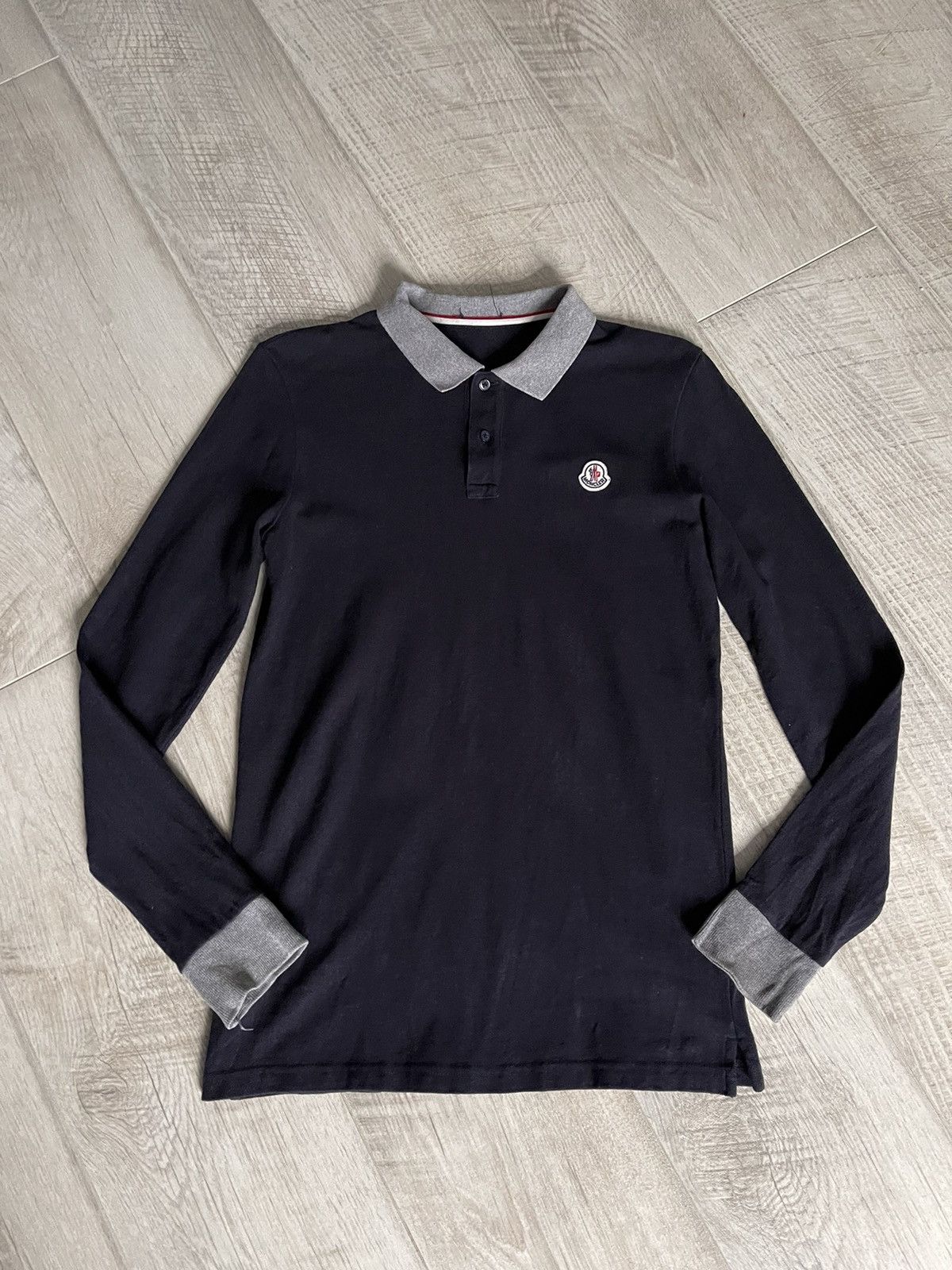 Moncler Moncler Polo Long Sleeve Size 14 years Blue Size US S / EU 44-46 / 1 - 1 Thumbnail