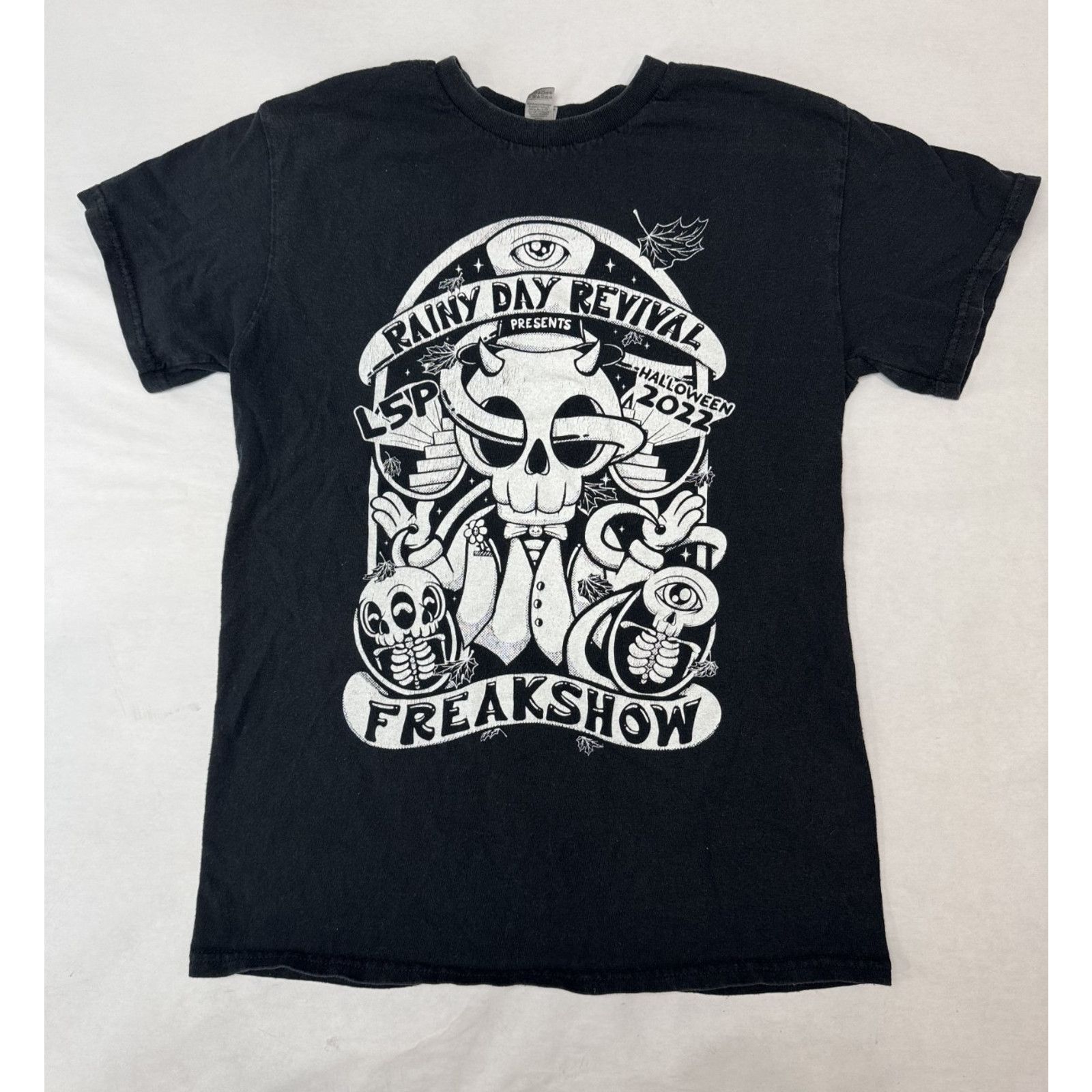 Gildan Halloween Graphic Tee Skull Freakshow Grunge Black Small Size US S / EU 44-46 / 1 - 1 Thumbnail