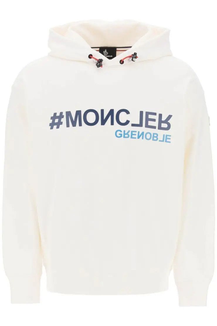 image of Moncler Grenoble O1S22I1N0324 Hooded Sweatshirt In White, Men's (Size Small)