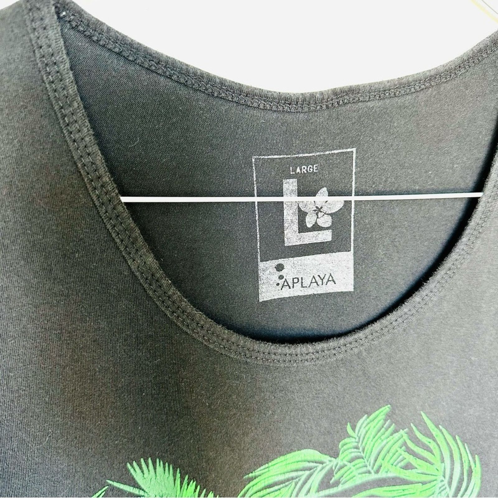 Nordstrom UNISEX PALA WAN Black White Green Tropical Print Tank Top Size US L / EU 52-54 / 3 - 5 Thumbnail