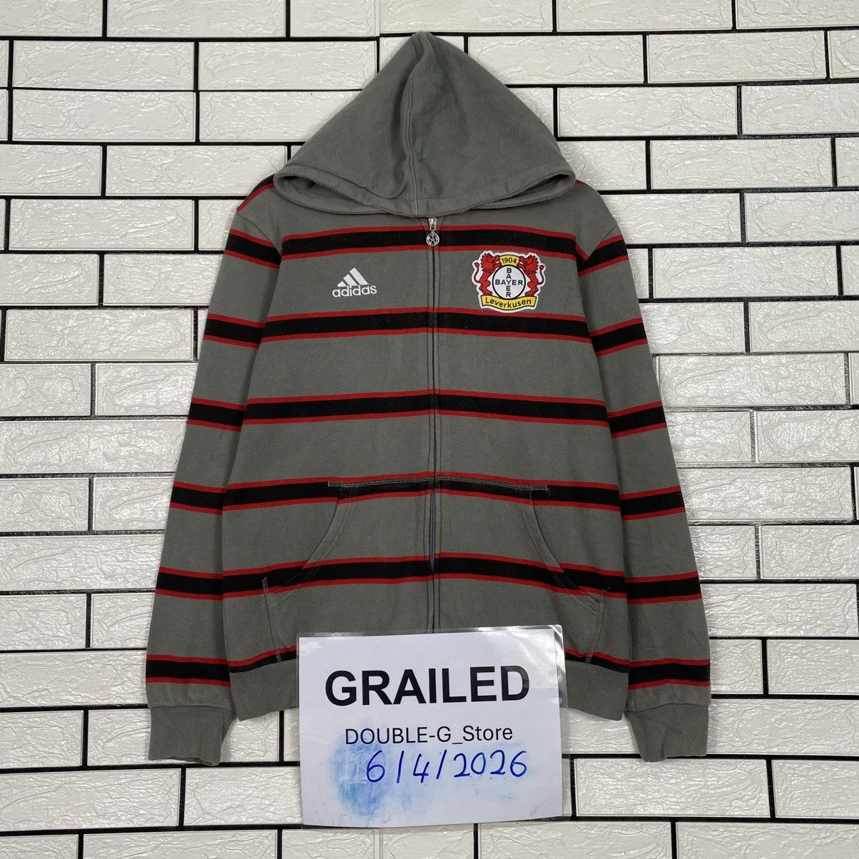 Adidas Vintage Hoodie Zipper Adidas Striped Bayer 04 Leverkusen Size US L / EU 52-54 / 3 - 1 Thumbnail
