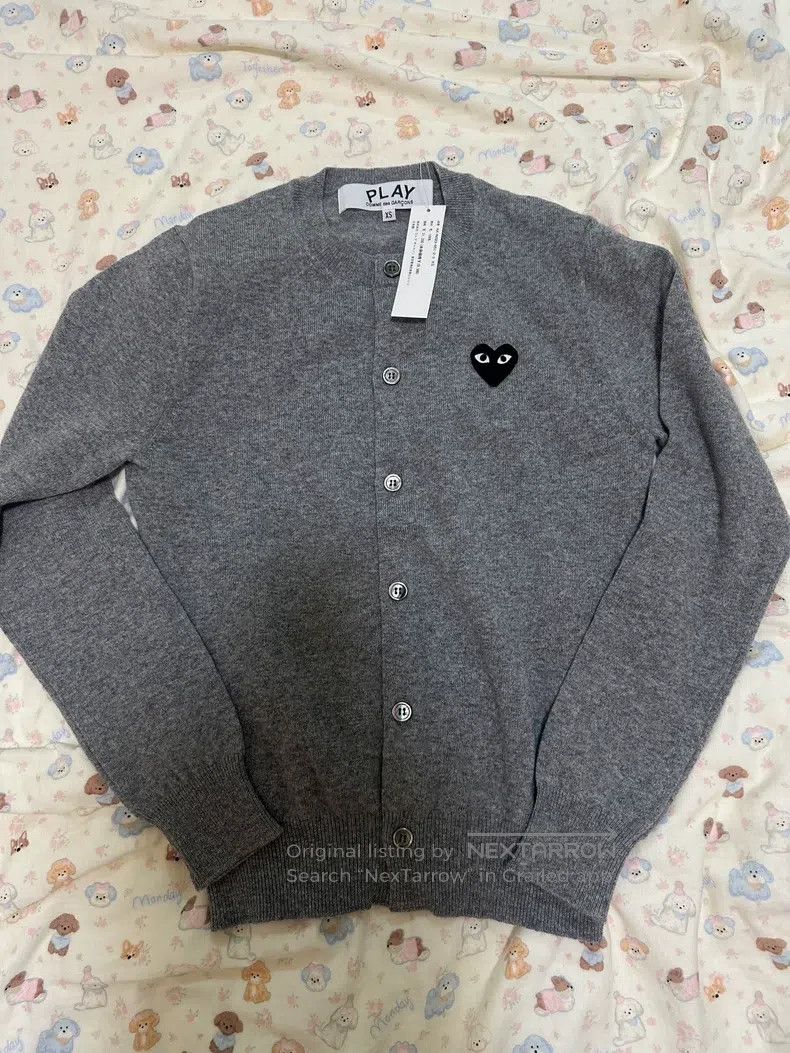 Comme des Garcons Comme Des Garcons Light gray round neck knit cardigan Size XS / US 0-2 / IT 36-38 - 3 Thumbnail