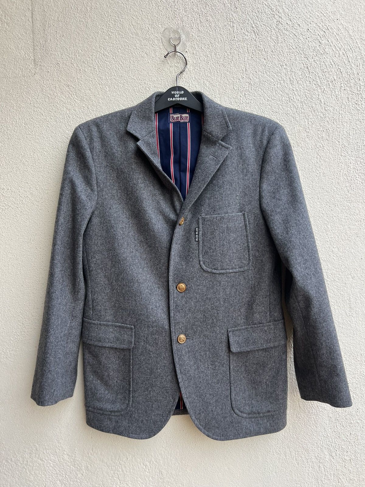 Blue Blue Japan Vintage Blue Blue Japan Grey Wool Coat Blazer Jacket Size US M / EU 48-50 / 2 - 6 Thumbnail