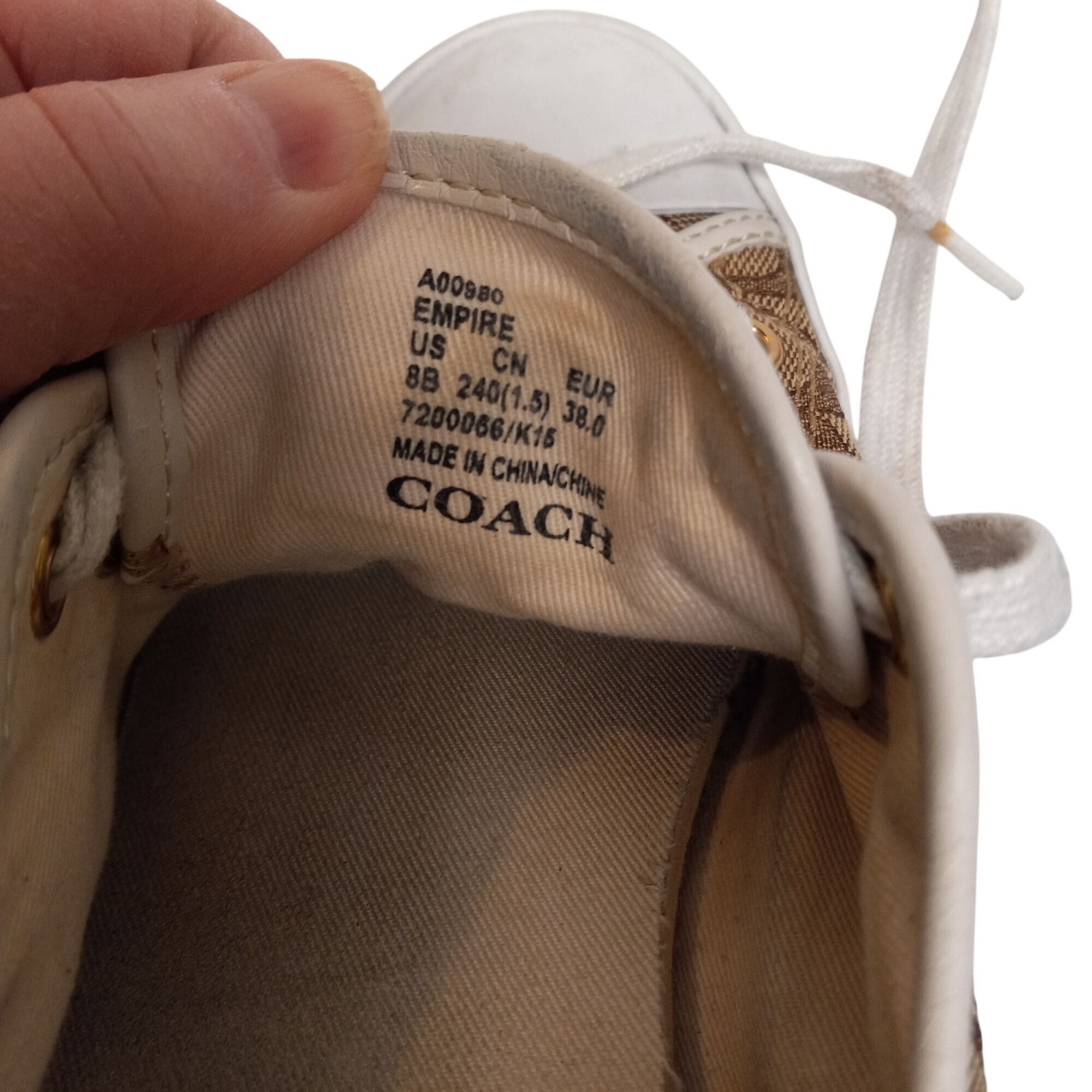 Coach Coach Size 8 8B Sneakers Signature Canvas Lace Up Brown Whit Size US 8 / IT 38 - 8 Thumbnail