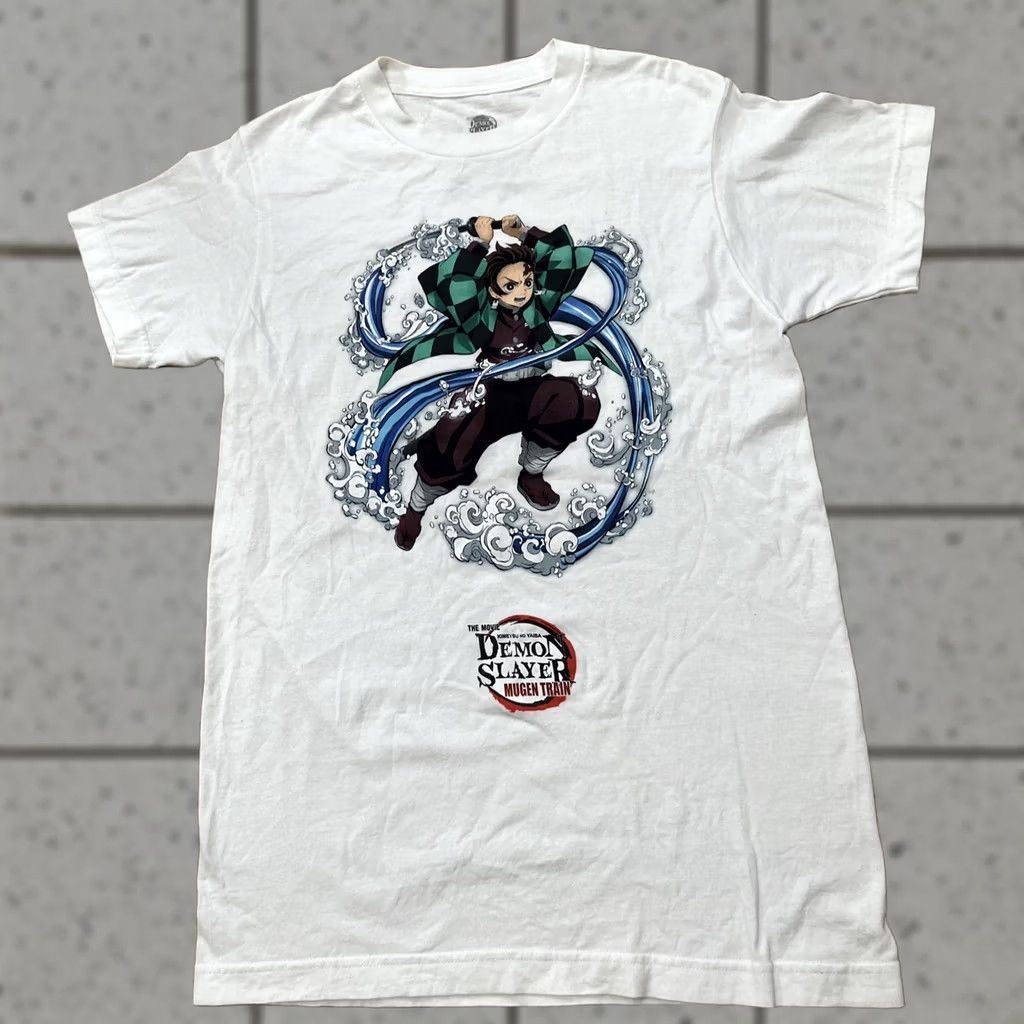 Vintage DEMON SLAYER MUGEN TRAIN Shirt Men M White Anime Graphic Tee Size US M / EU 48-50 / 2 - 1 Thumbnail