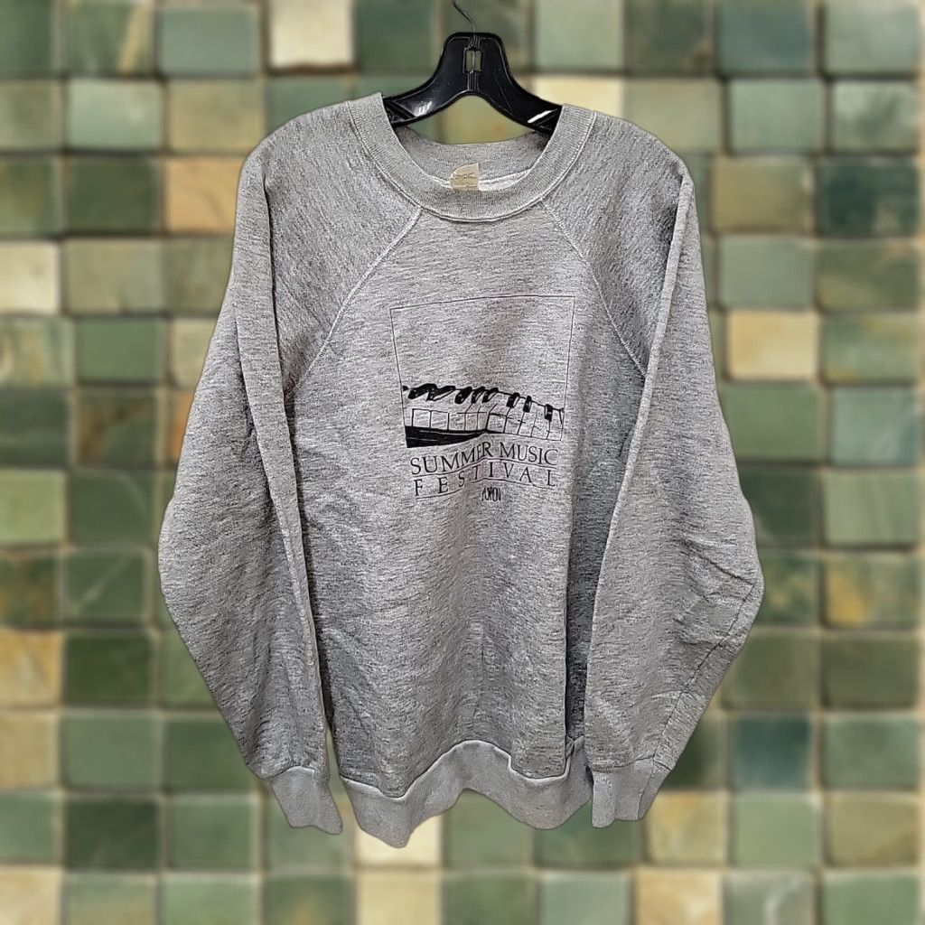 Vintage VINTAGE Sweatshirt Men 2XL Gray Music Aspen Summer Festival Pullover Vintage Distressed Front Sleeve Chest 23 Length 29 Size US XXL / EU 58 / 5 - 1 Thumbnail