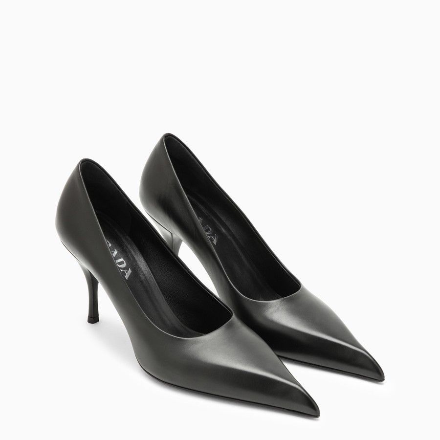 Prada o1d2blof0924 Leather Pumps in Black Size US 8 / IT 38 - 2 Thumbnail