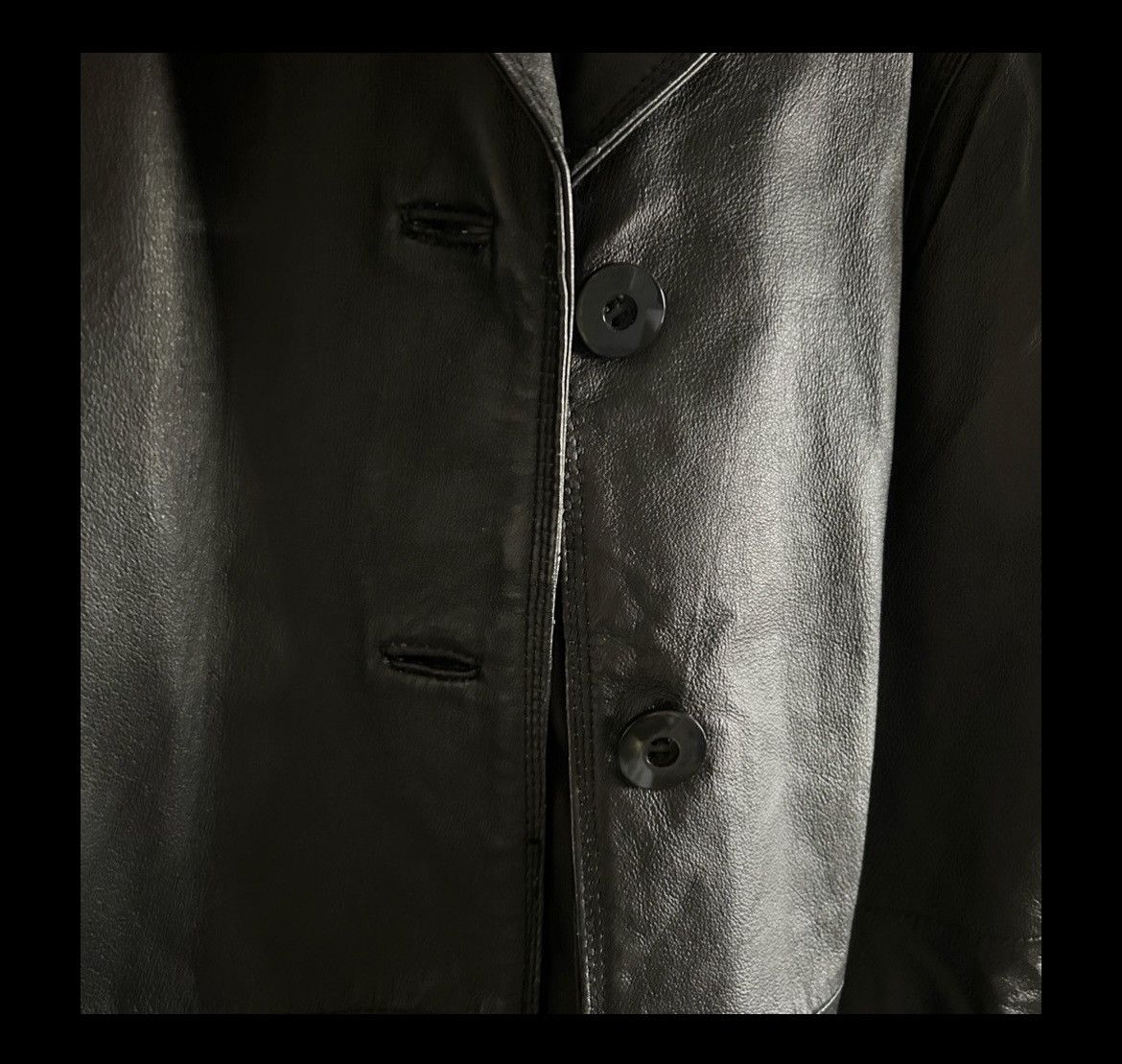 Worthington Vtg Worthington Black Leather Button Front Lined Jacket Coat Size XL / US 12-14 / IT 48-50 - 8 Thumbnail