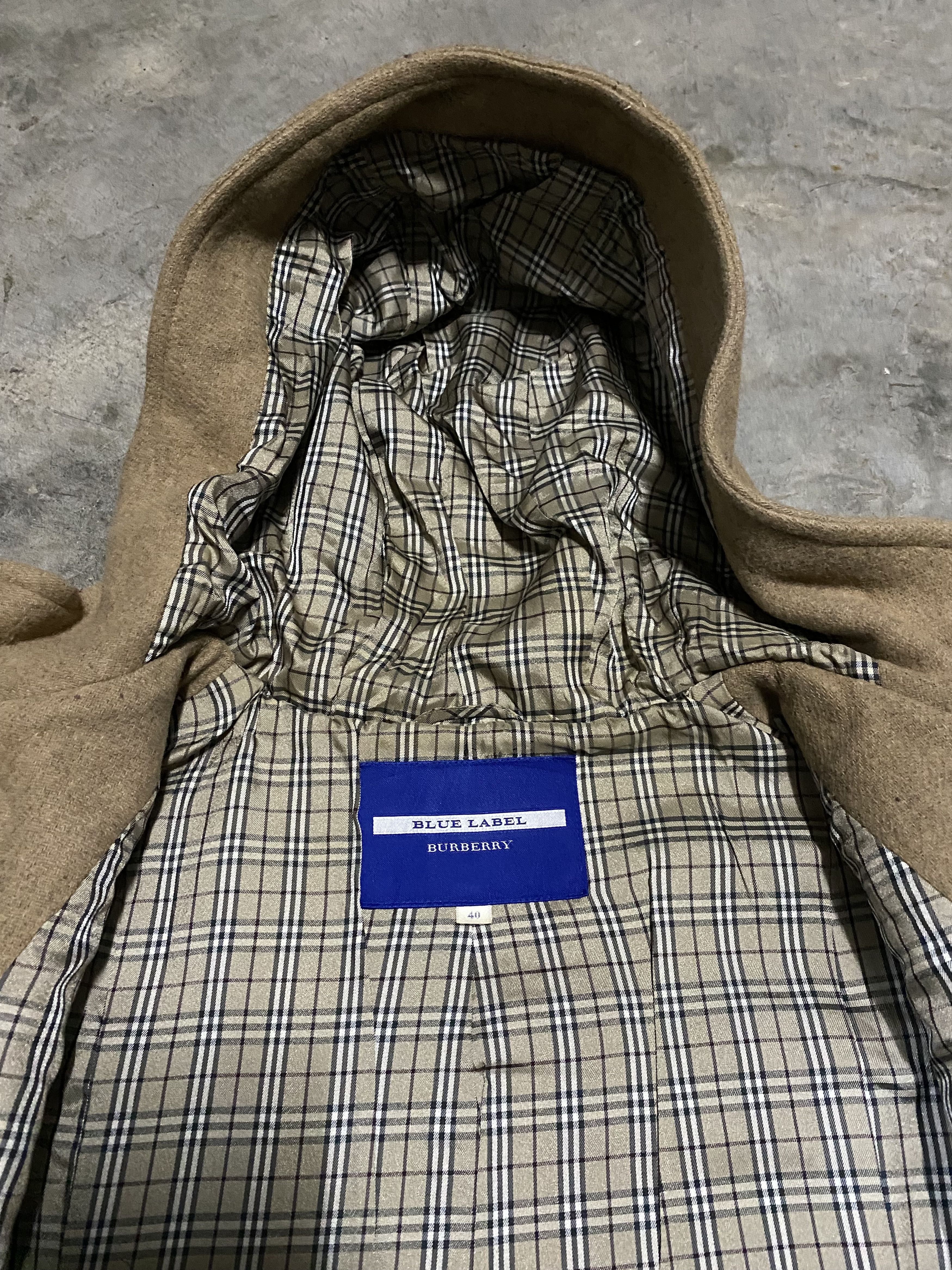 Burberry Blue Label Novacheck Lining Duffel Wool Jacket