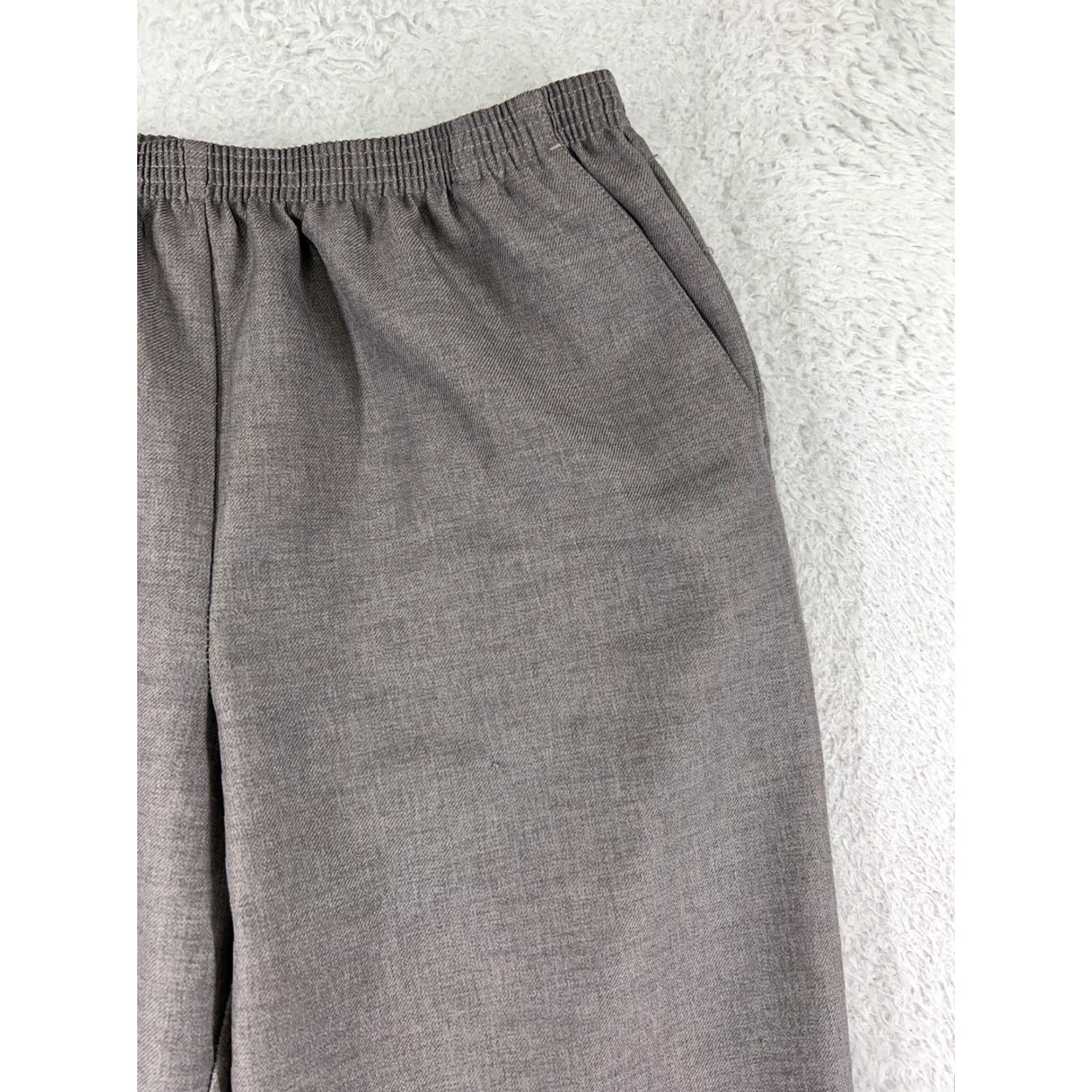 Vintage Alfred Dunner Pants Womens 14P Gray Elastic Waist Pull On 32 in Inseam 26 in Petite Regular Size 28" / US 6 / IT 42 - 7 Thumbnail