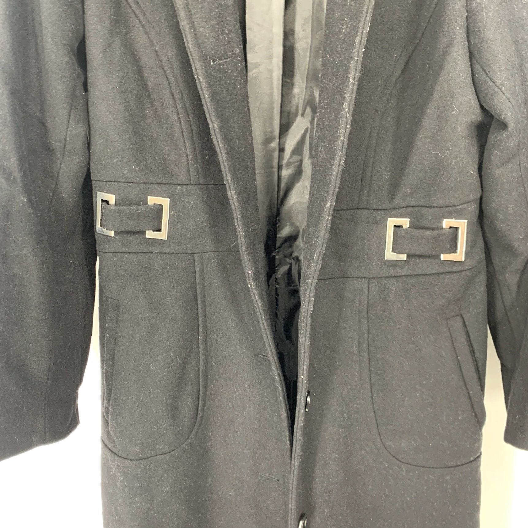 Mackintosh VINTAGE Mackintosh Coat Wool Long Belted Pockets Women M Black 90s Designer Coat Mens Womens Size M / US 6-8 / IT 42-44 - 5 Thumbnail