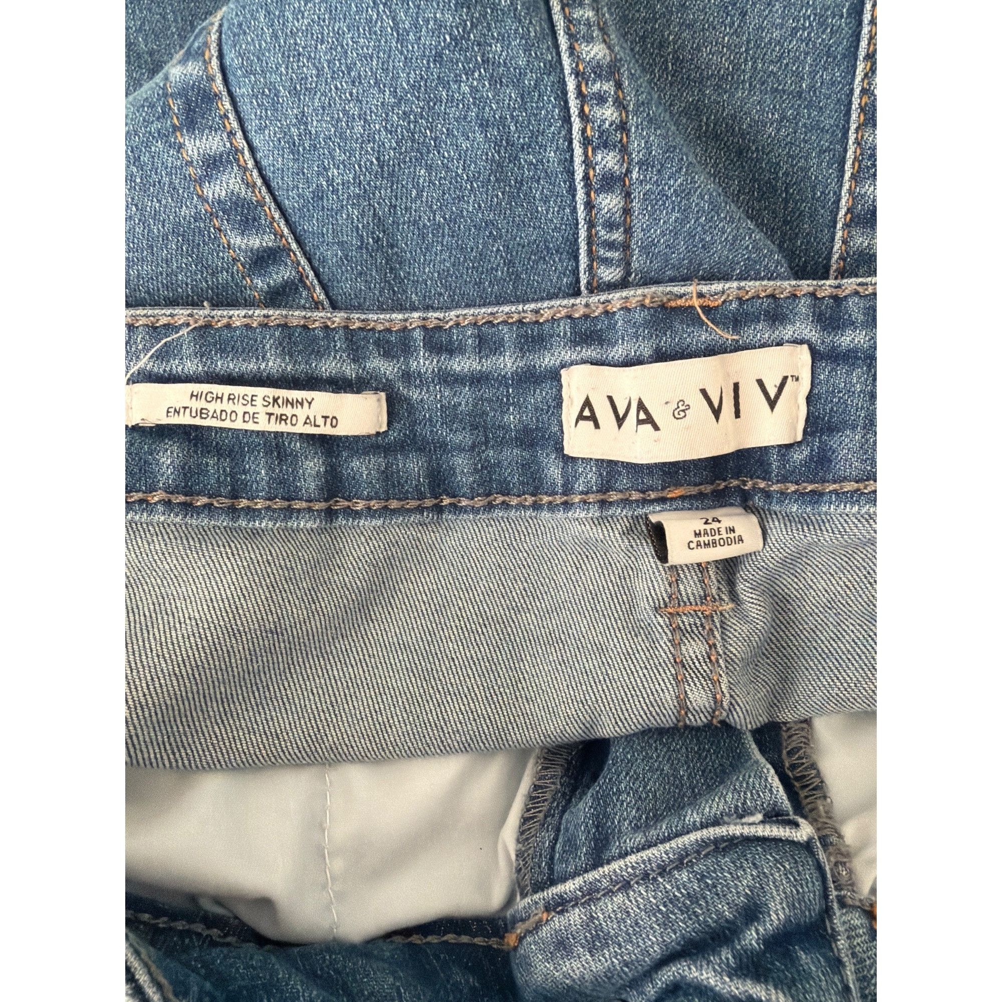 Other Ava & Viv High Rise Skinny Jeans Blue Denim Stretch Plus Siz Size 42" / US 20 - 4 Thumbnail