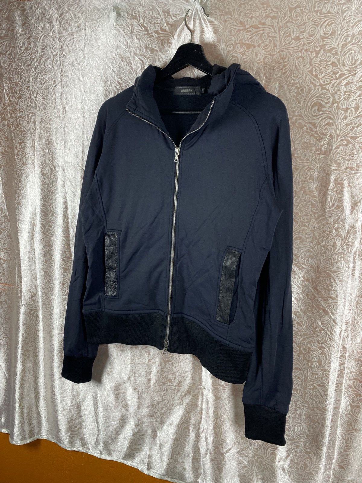 Artisan Outfitters ARTISAN Zip Hoodie Jacket Minimal Black Leather Pocket Size US M / EU 48-50 / 2 - 4 Thumbnail