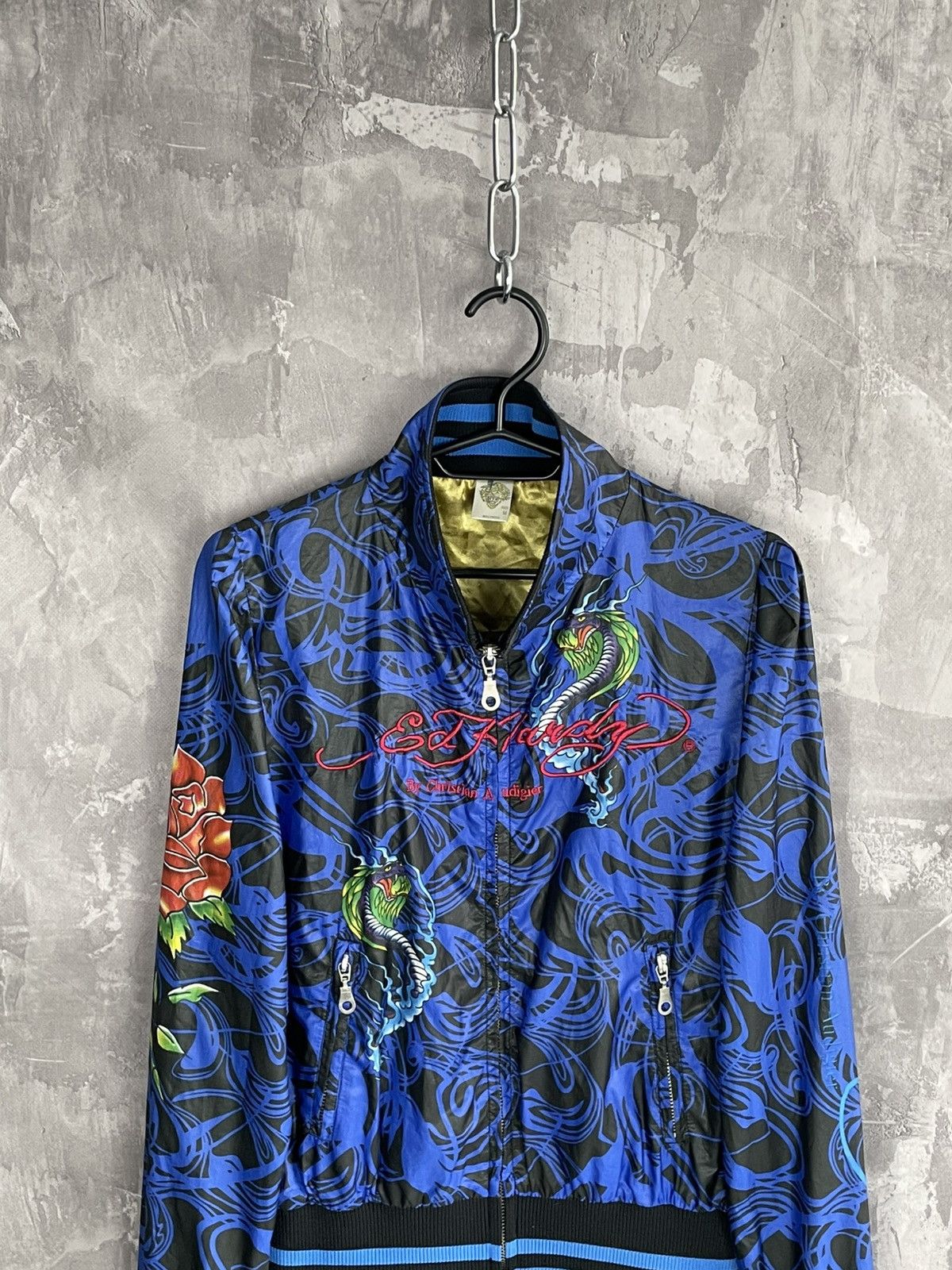 Ed Hardy Y2K Ed Hardy Overprint Grunge Vibe Glamour Track Jacket Size M / US 6-8 / IT 42-44 - 3 Thumbnail