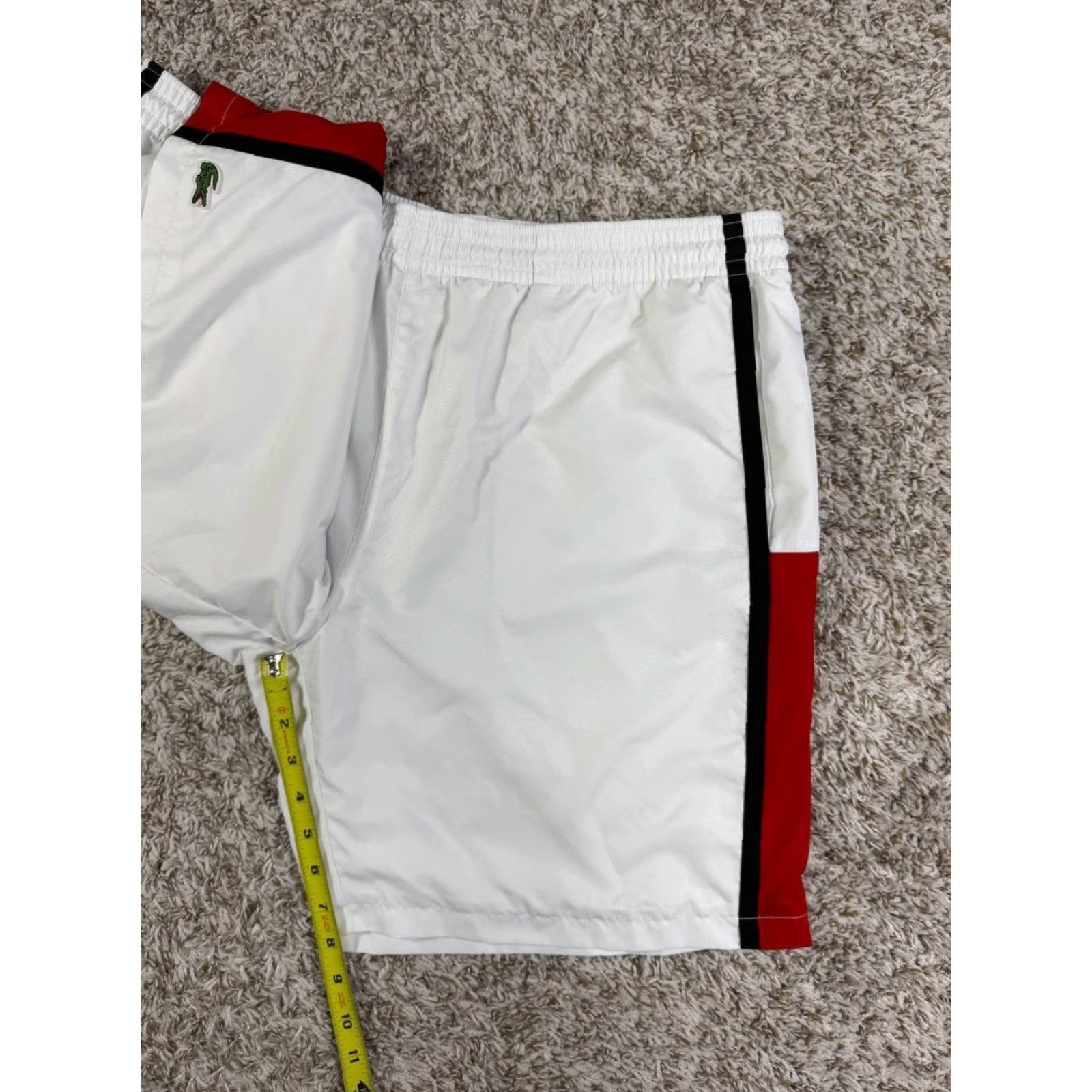 Lacoste Lacoste Sport Shorts Mens 3XL White Lined Athletic Tennis Shorts Size US 39 - 6 Thumbnail