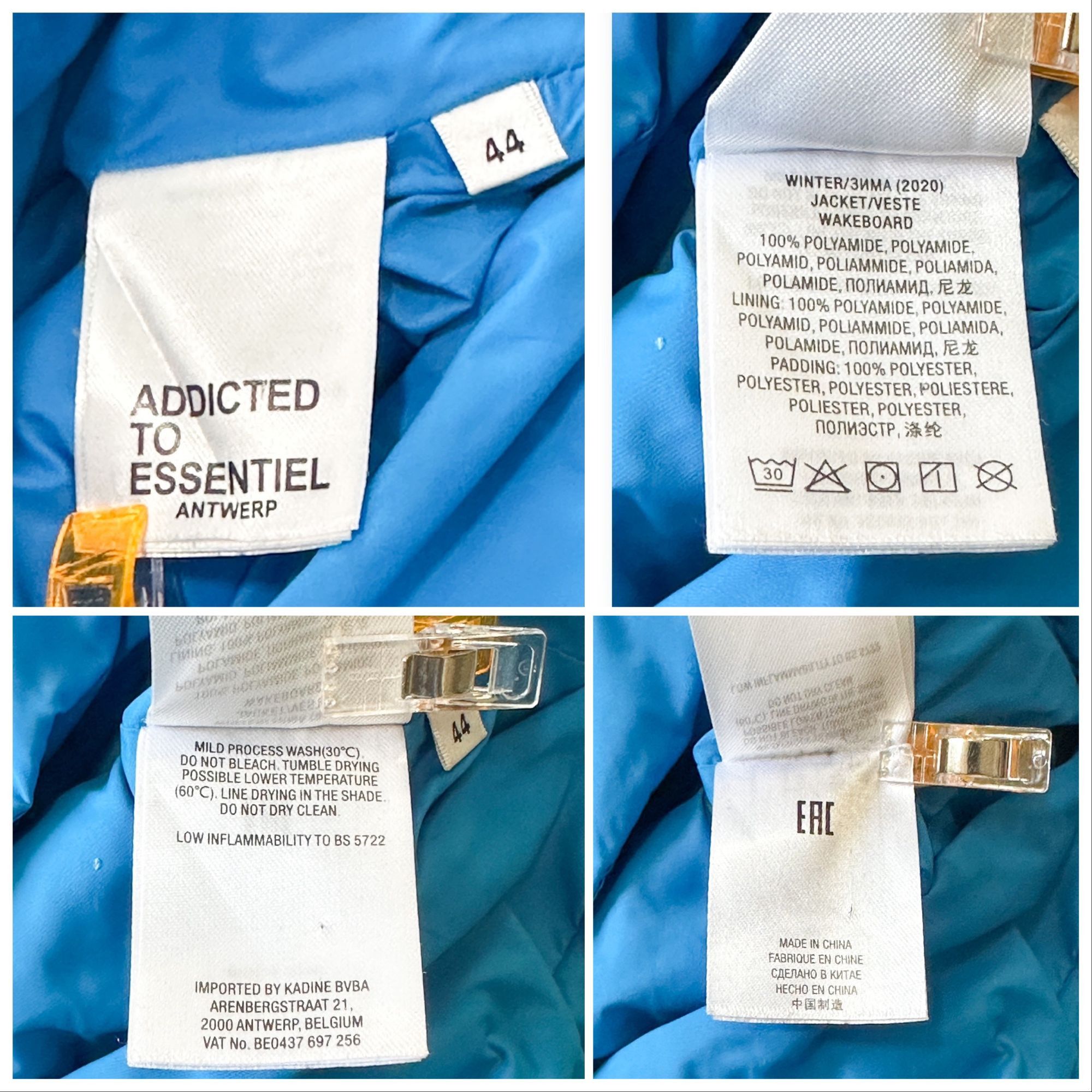 Essentiel Antwerp Essentiel Antwerp Wakeboard Blue Puffer jacket, Size 44 EU/U Size L / US 10 / IT 46 - 5 Thumbnail