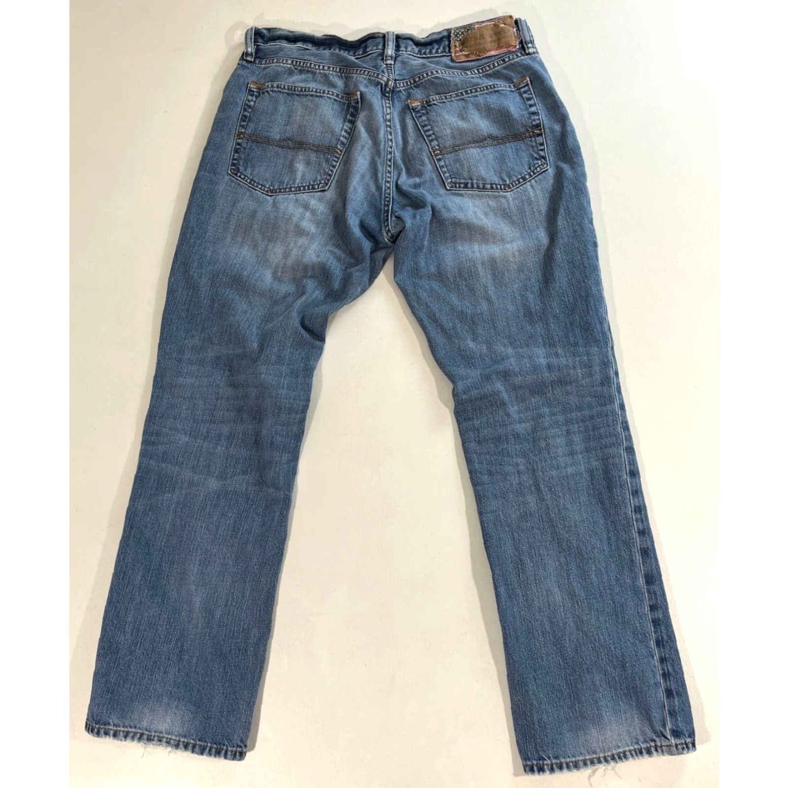 Vintage Denim & Supply Ralph Lauren Jeans Shirt Mens Vintage Slouch Regular 33x30 Blue Distressed Pockets 90s USA Size US 33 - 2 Thumbnail