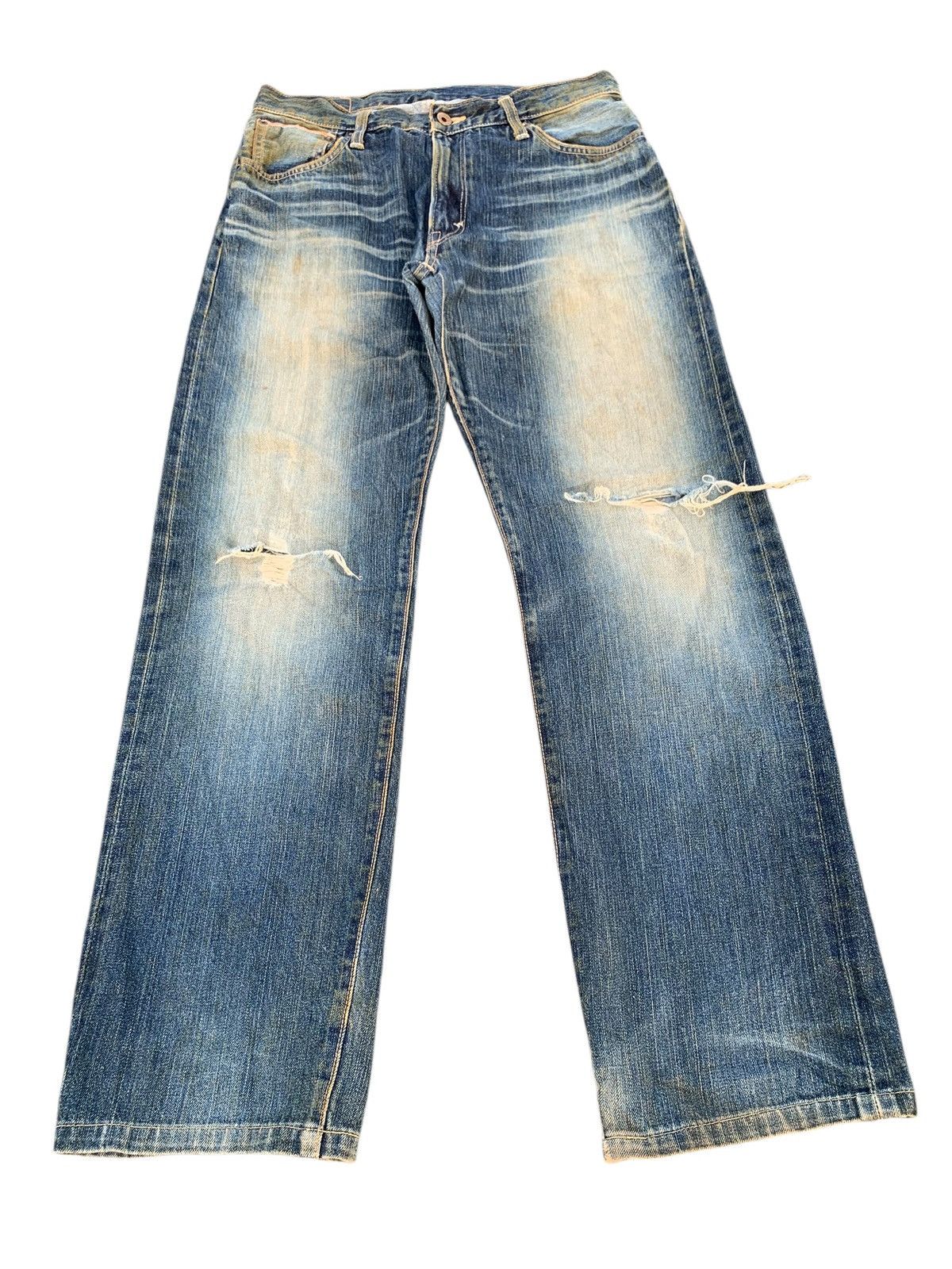 Edwin VINTAGE EDWIN SELVEDGE 505s JAPANESE DISTRESSED DENIM Size US 32 / EU 48 - 4 Thumbnail