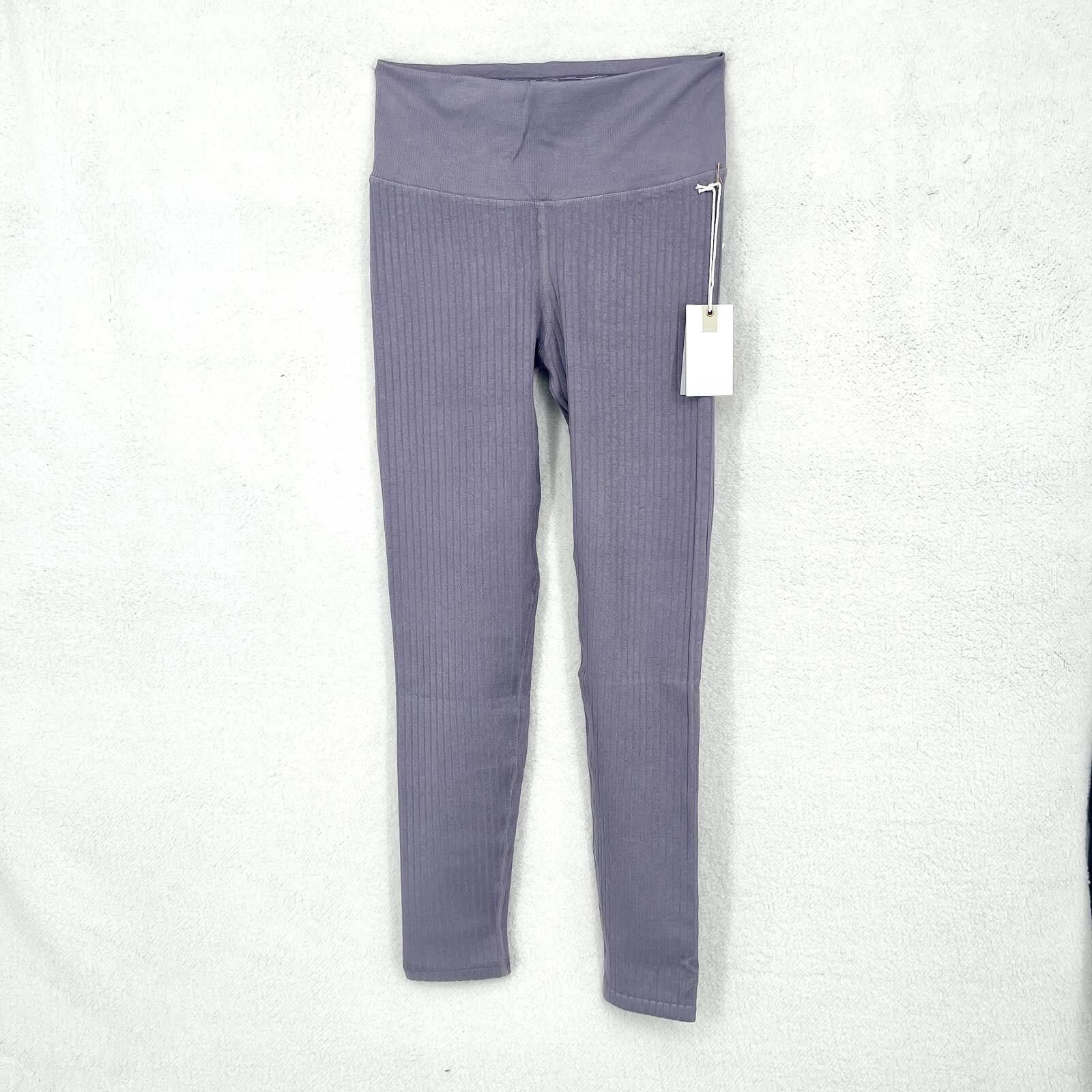 Good American Good American Ribbed Dusty Violet High Waisted Leggings S/M Size 25" / US 0 / IT 36 - 1 Thumbnail