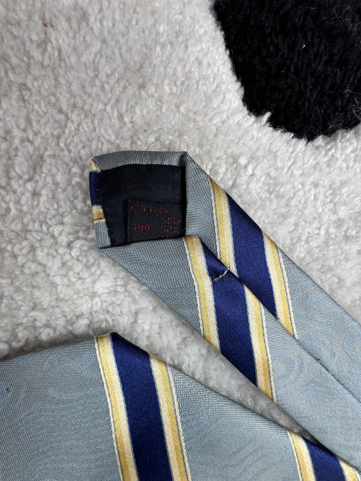 Etro Vintage Etro Italy Silk Geometric Blue Luxury Tie Size ONE SIZE - 10 Thumbnail