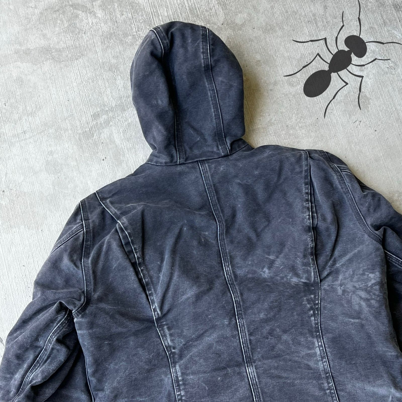 Carhartt × Vintage Carhartt WOMENS WJ141 BLK faded black hooded sierra jacket Size US M / EU 48-50 / 2 - 5 Thumbnail