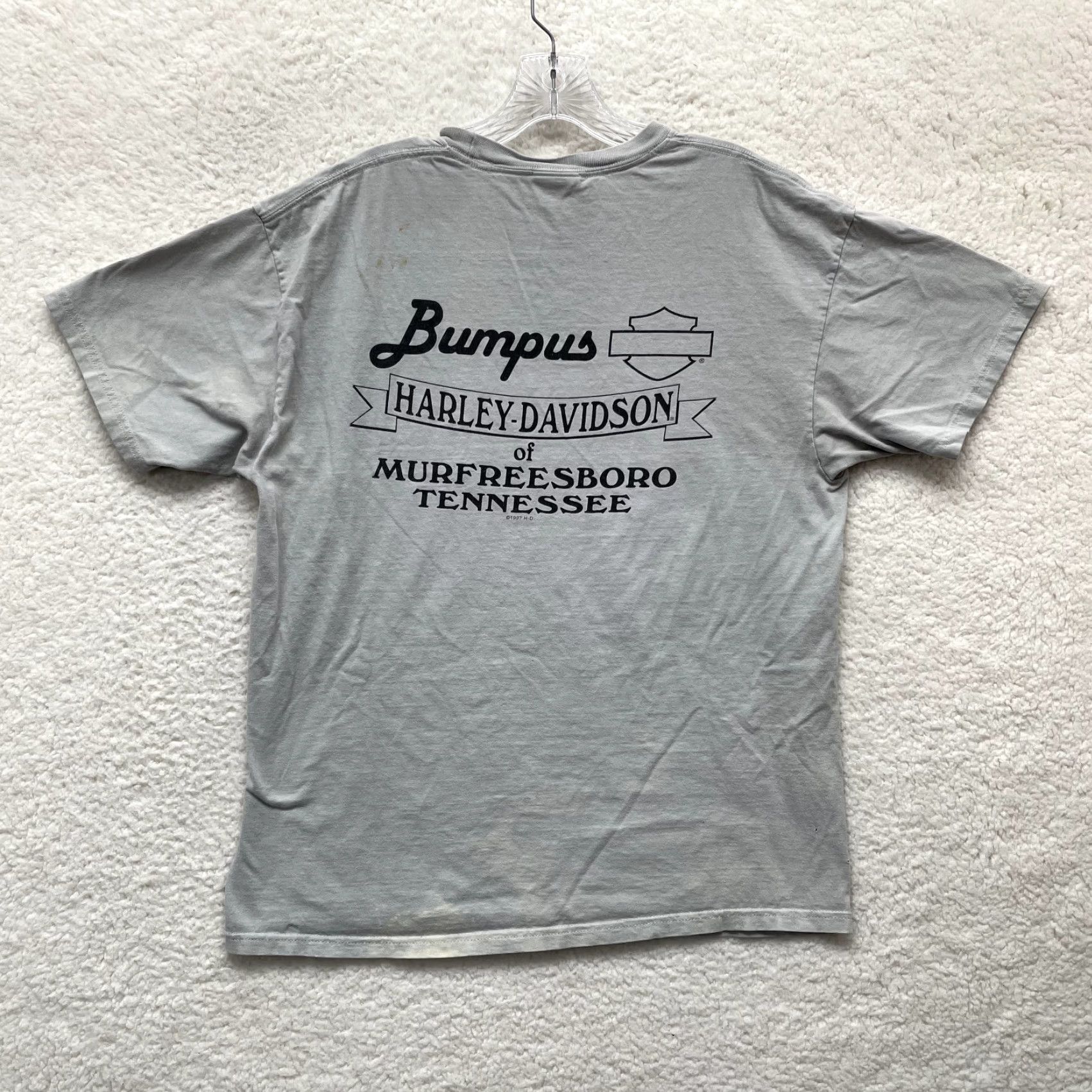Harley Davidson VINTAGE Harley Davidson T-Shirt Large Graphic Moto Biker Pinup Girl Murfreesboro L Gray Short Sleeve Mens Size US L / EU 52-54 / 3 - 2 Thumbnail