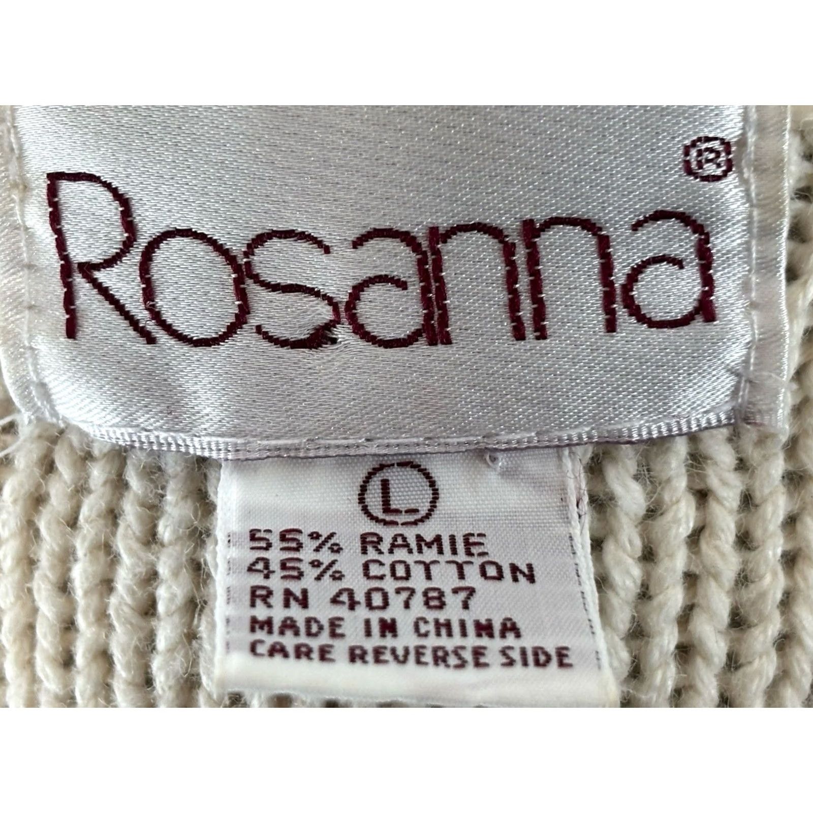 Vintage VINTAGE Rosanna Sweater Cardigan Women’s L Ivory Faux Pearls Cottage Core Cableknit Vtg Size L / US 10 / IT 46 - 6 Thumbnail