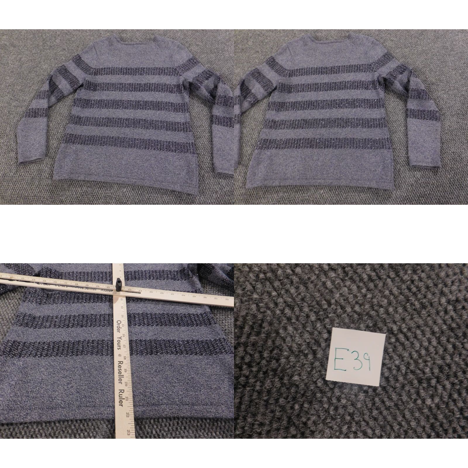 J.McLaughlin J. McLaughlin Womens Sweater Small purple Pullover striped crewneck Knit Stretch Bow Button Raglan Sleeve Christmas Womens Size S / US 4 / IT 40 - 8 Thumbnail