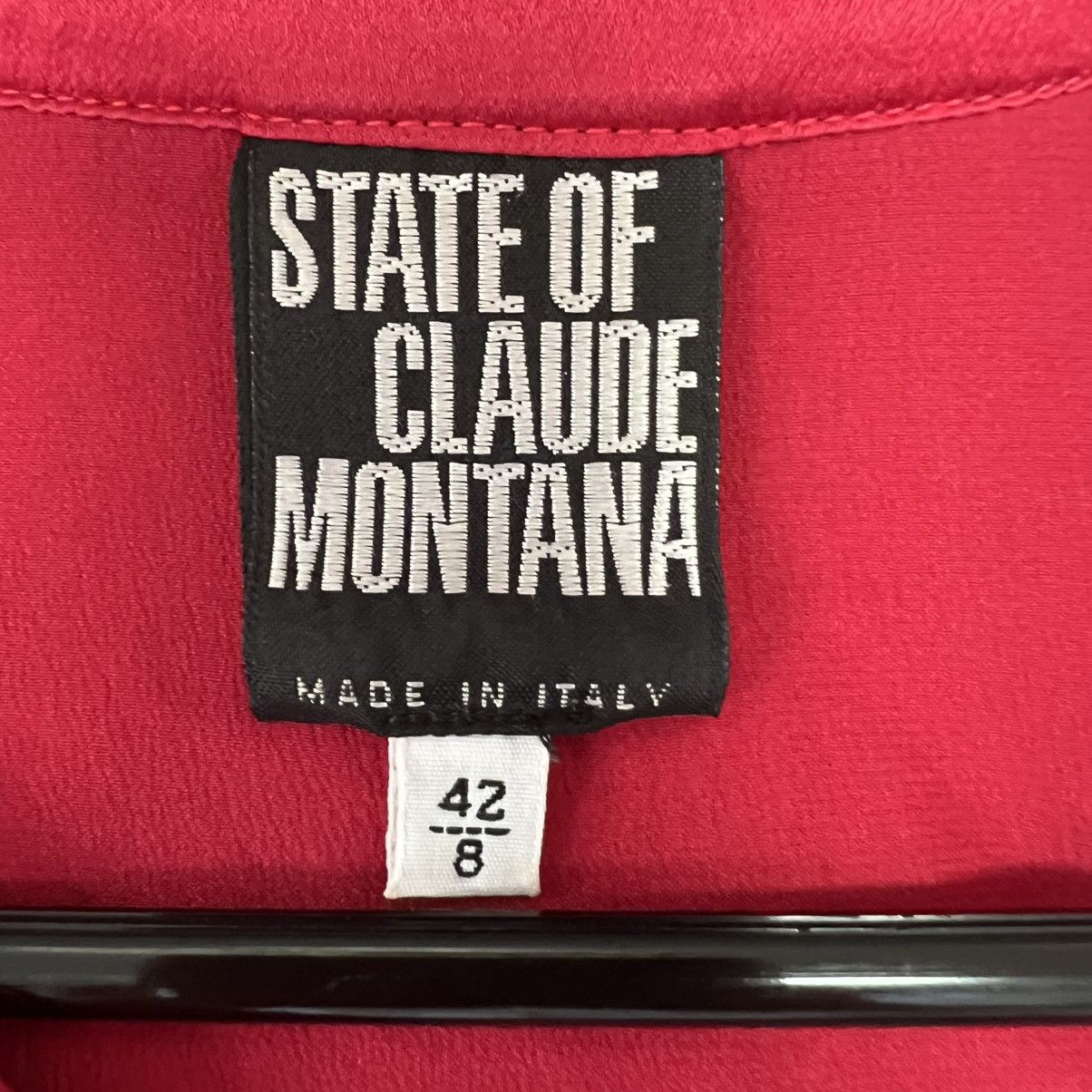 Claude Montana Vintage Claude Montana Silk Blouse Italy Size 42 Maroon Red Size M / US 6-8 / IT 42-44 - 8 Thumbnail