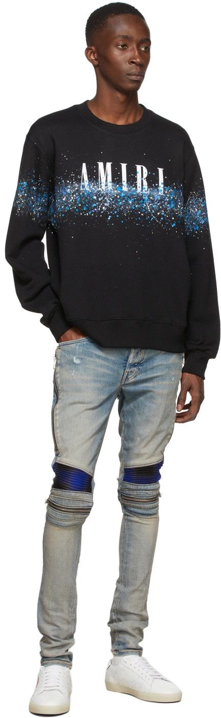 Amiri o1mle0426 Core Crystal Painter Crewneck Sweater in Black Size US S / EU 44-46 / 1 - 4 Thumbnail