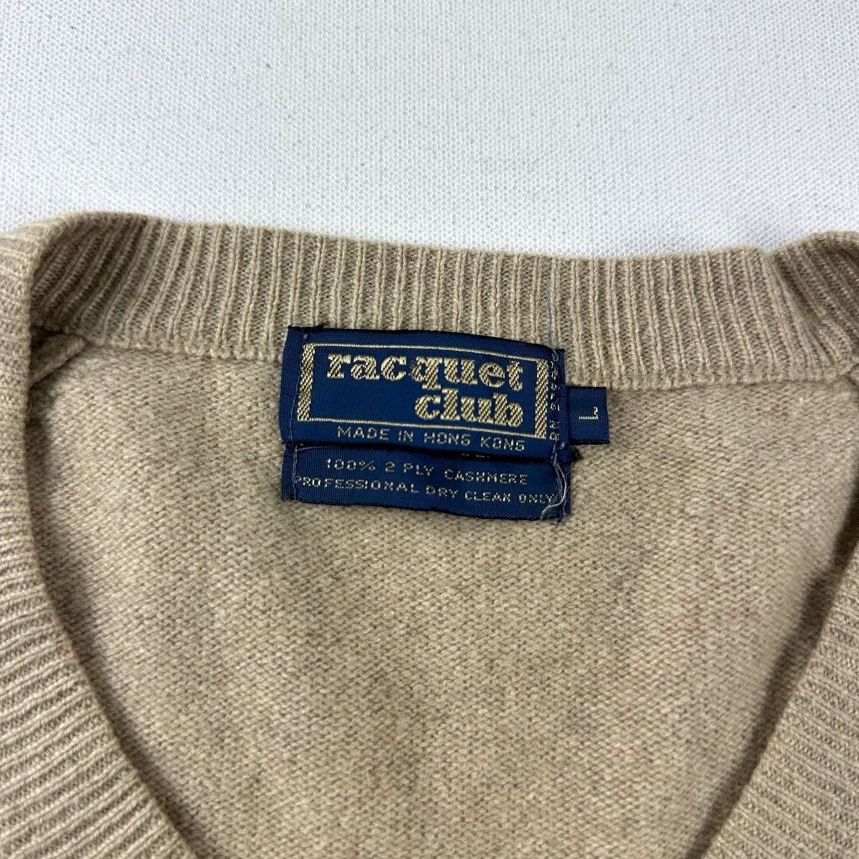 Vintage Vintage Racquet Club Cashmere Sweater Men Large Brown V Neck Size US L / EU 52-54 / 3 - 5 Thumbnail