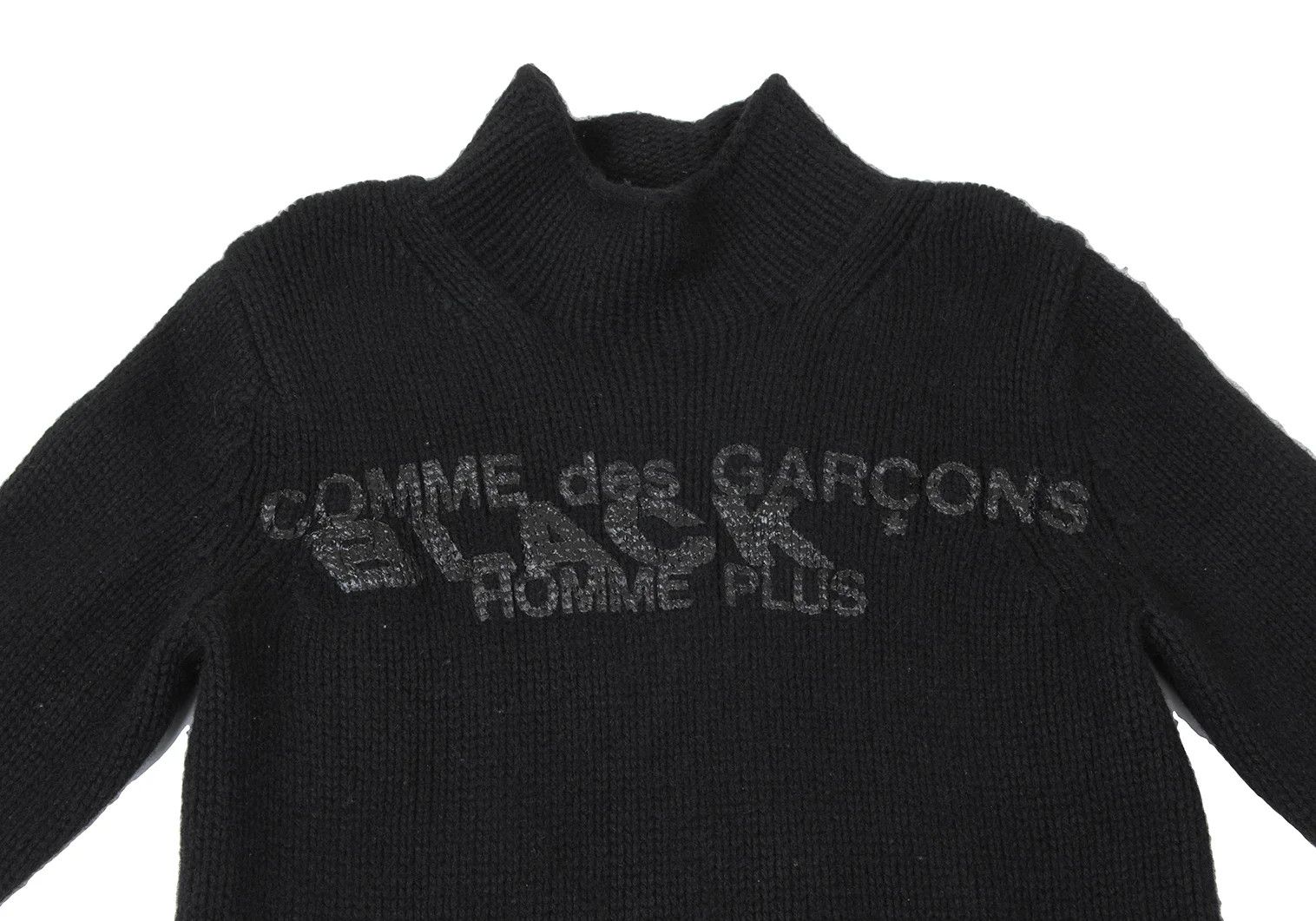 Comme des Garcons Homme Plus Wool Logo Print Knit Sweater in Black, Size M Size US M / EU 48-50 / 2 - 2 Thumbnail