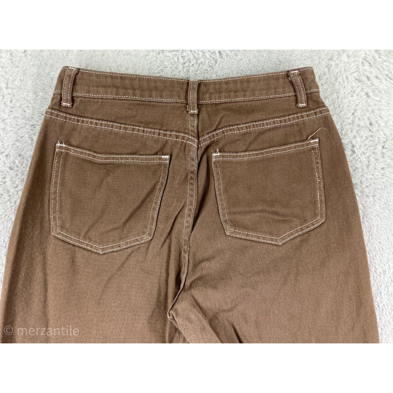 Shein SheIn Denim Jeans Straight Leg Pants Womens Medium Brown 5-Pocket Regular High Rise Cotton Stretch Jeans Size 32" / US 10 / IT 46 - 3 Thumbnail