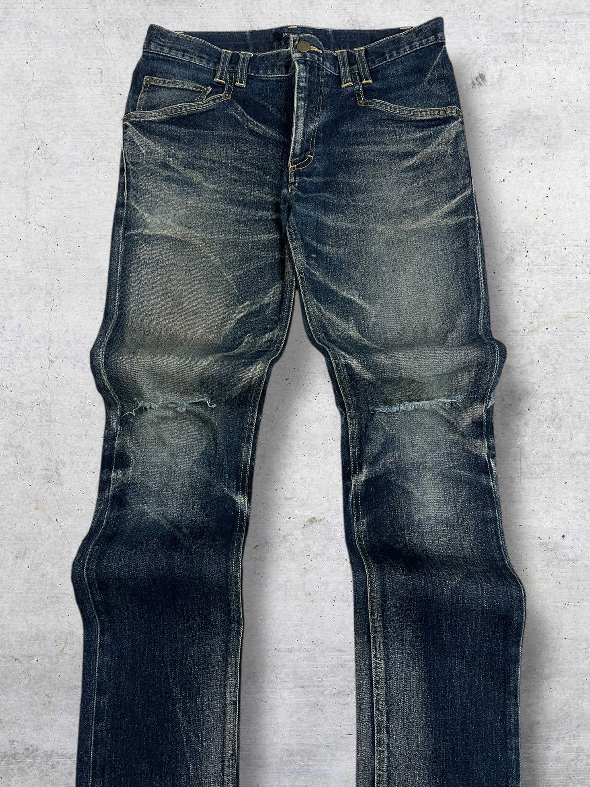Michel Klein VINTAGE MICHEL KLEIN 90S JAPAN DESIGNER RUGGED RIPPED DENIM Size US 32 / EU 48 - 4 Thumbnail