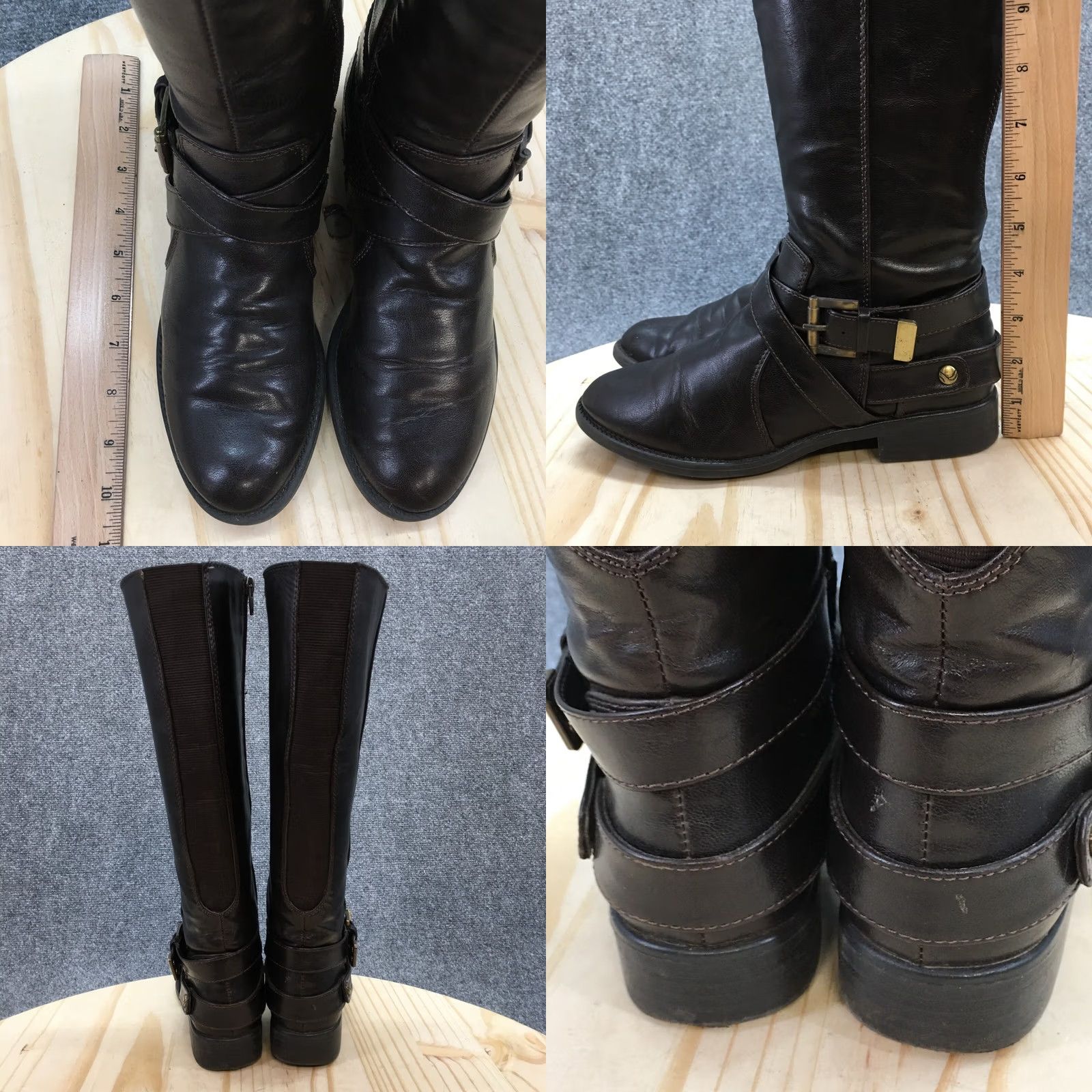 Vintage LifeStride Boots Womens 7 Wide WC Racey Knee High Tall Riding Brown Zipper Size US 7 / IT 37 - 8 Thumbnail