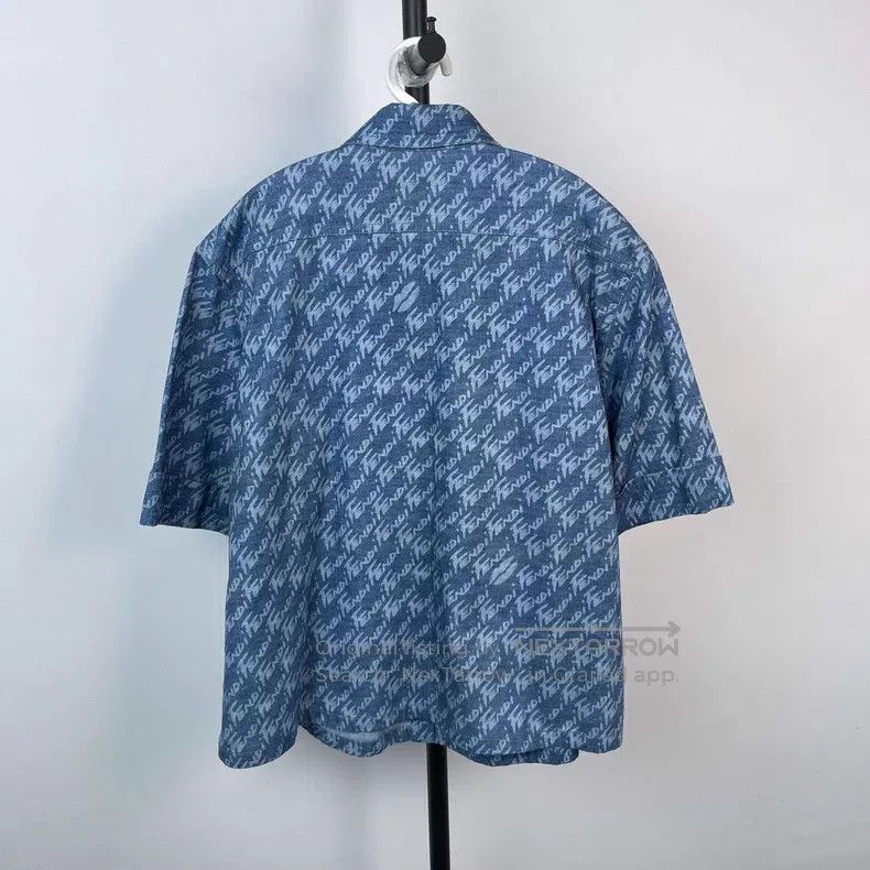 Fendi Fendi All print blue denim short-sleeve shirt Size S / US 4 / IT 40 - 2 Thumbnail