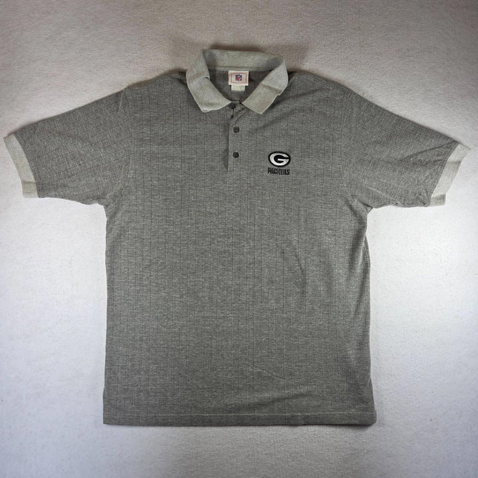NFL VTG NFL Team Apparel Men's Green Bay Packers Polo XL Gray Size US XL / EU 56 / 4 - 1 Thumbnail