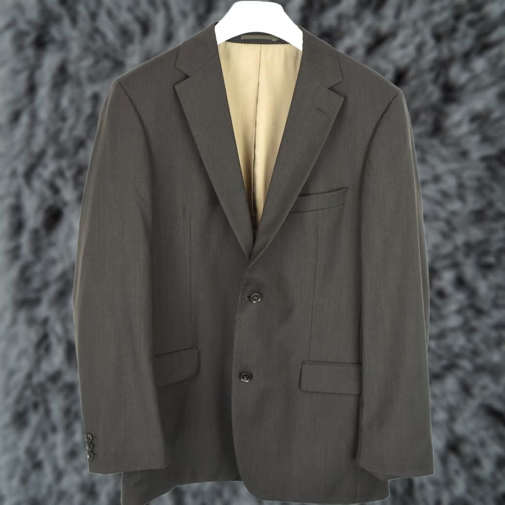 Hugo Boss HUGO BOSS Black Label Super 100 Bertolucci/Movie Blazer Men US 40L Wool Blazer Mens Wool Solid Notch Lapel Long Sleeve 40L Grey Size 40R - 1 Thumbnail