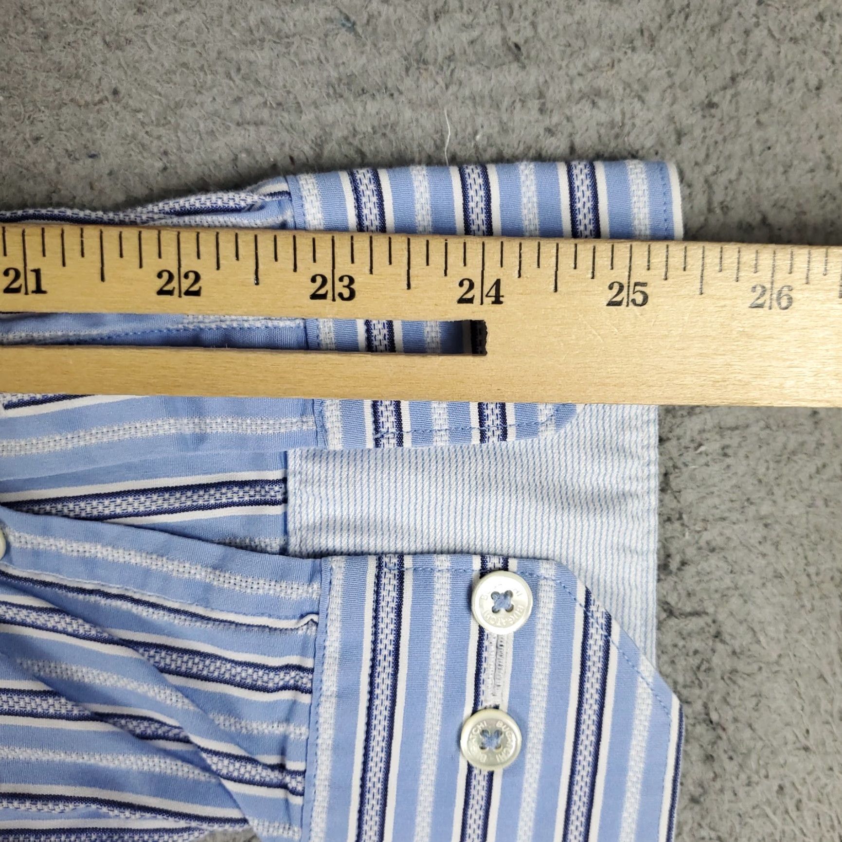 BUGATCHI Bugatchi Shirt Mens Large Blue Striped Button-Up Long Sleeve Classic Fit Button Up Casual Formal Workwear Size US L / EU 52-54 / 3 - 6 Thumbnail