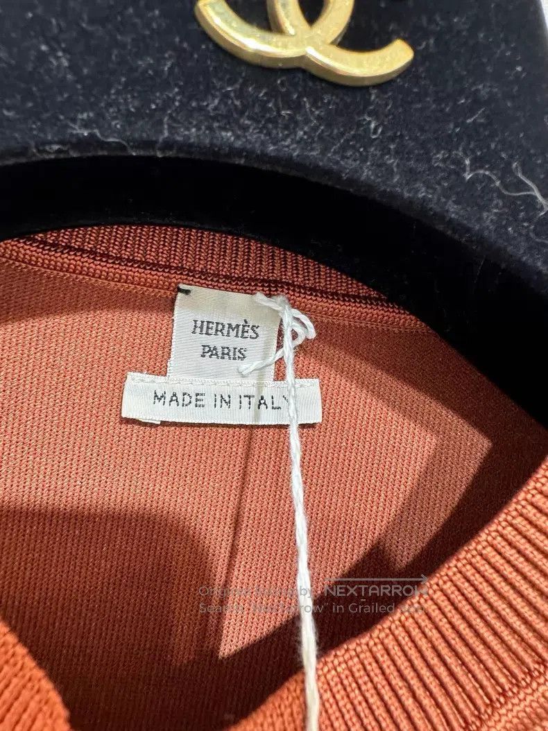 Hermes Hermes Chestnut Brown Round Neck Short Sleeve Knit Vest Size XS / US 0-2 / IT 36-38 - 2 Thumbnail