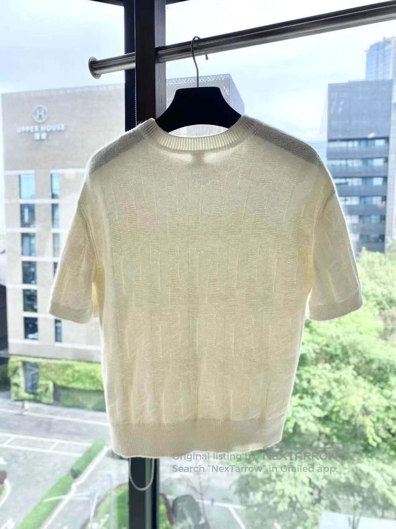 Hermes Hermes Dark pattern letter knit short sleeves| Size 4XL / US 24-26 - 3 Thumbnail