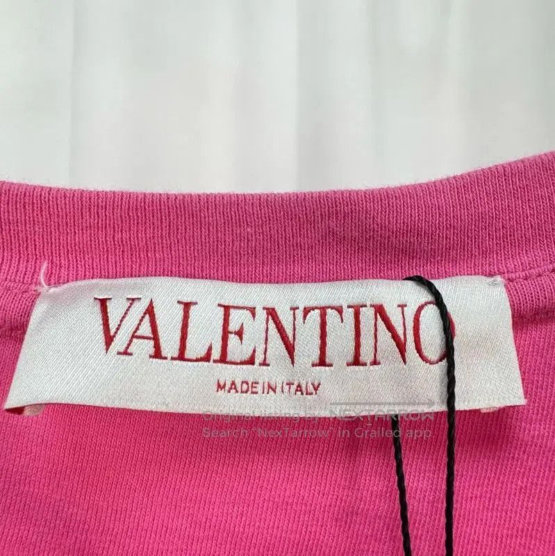 Valentino Valentino Pink Cotton Logo Short Sleeve Tee . Size US L / EU 52-54 / 3 - 5 Thumbnail