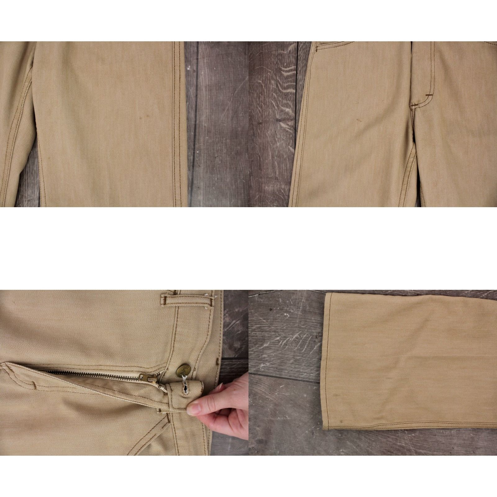 Lee VINTAGE Lee Pants 70s Khaki Beige 30x28.5 Mens Disco Flared Pants 1970s Regular Cotton Blend 38" Length Size US 30 / EU 46 - 8 Thumbnail