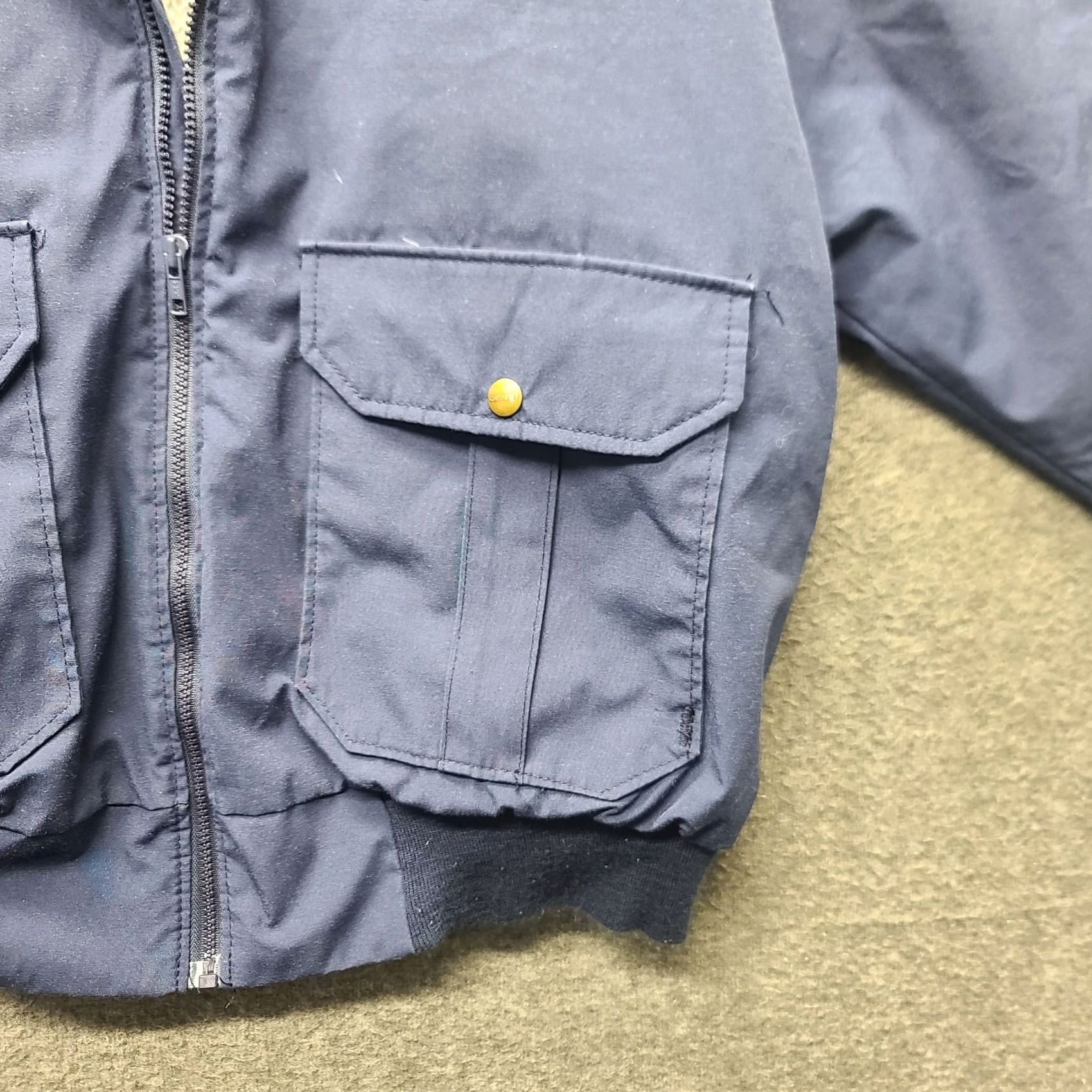Carhartt VINTAGE Carhartt Jacket Mens L JS998 Fleece Lined Regular Fit USA Deadstock Casual Workwear Bomber Zip Blue Size US L / EU 52-54 / 3 - 7 Thumbnail