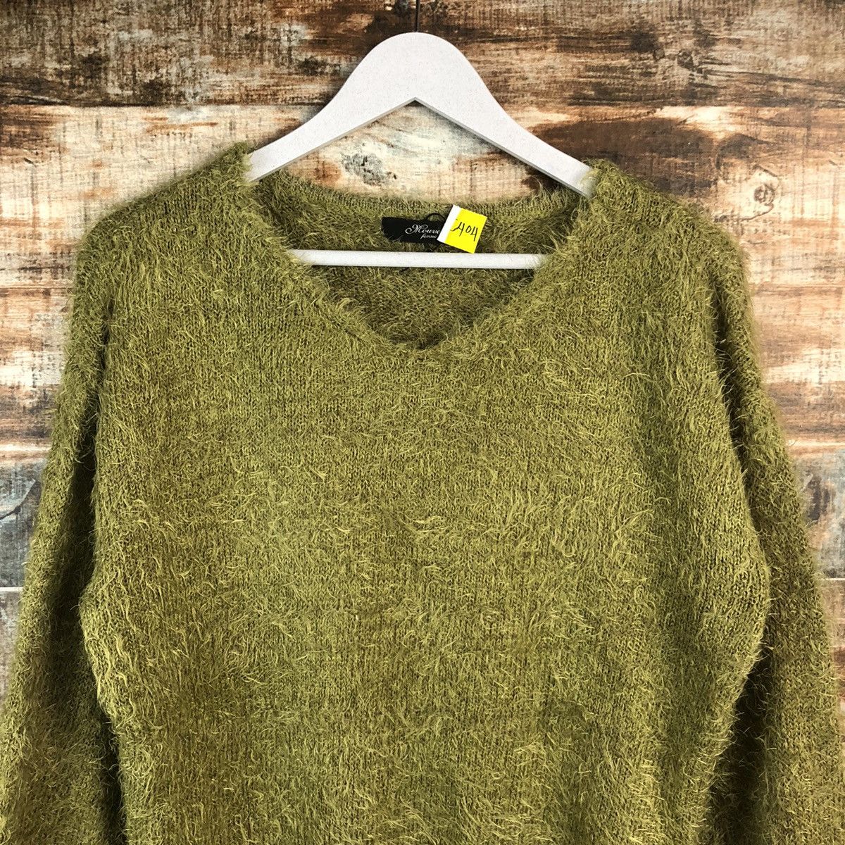 Vintage DL Mounior Green Mohair shaggy fur Knitwear #C404 Size M / US 6-8 / IT 42-44 - 5 Thumbnail