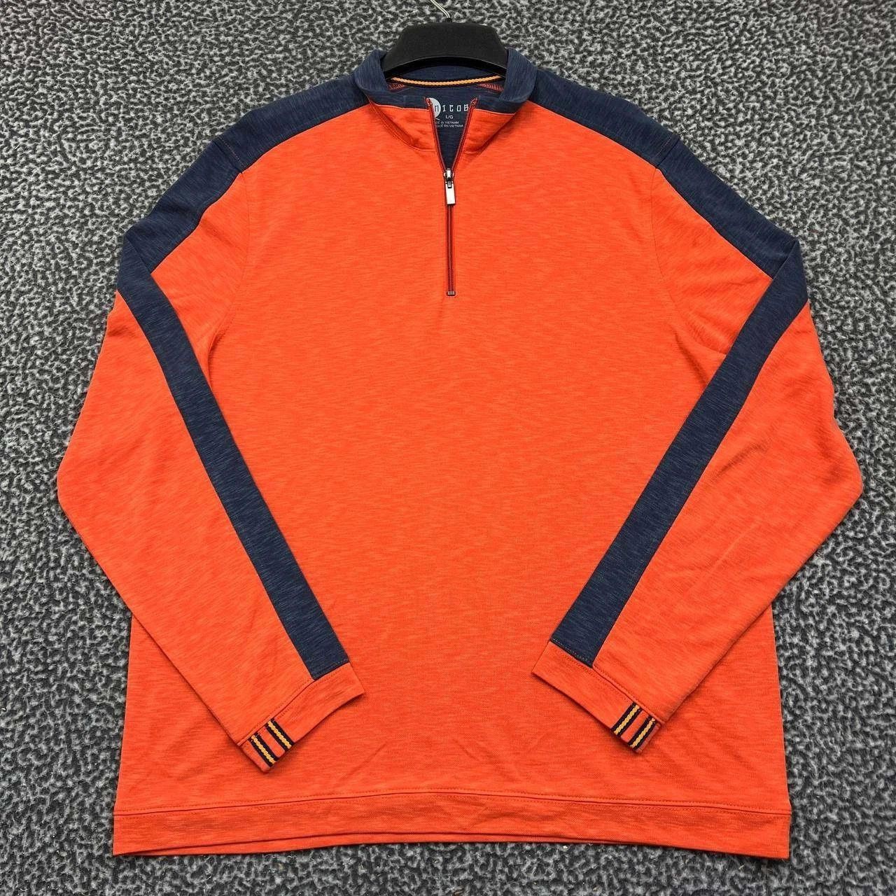 Other Nicoby Sweater Men Orange Pullover Quarter Zip Long Sleeve L Size US L / EU 52-54 / 3 - 1 Thumbnail