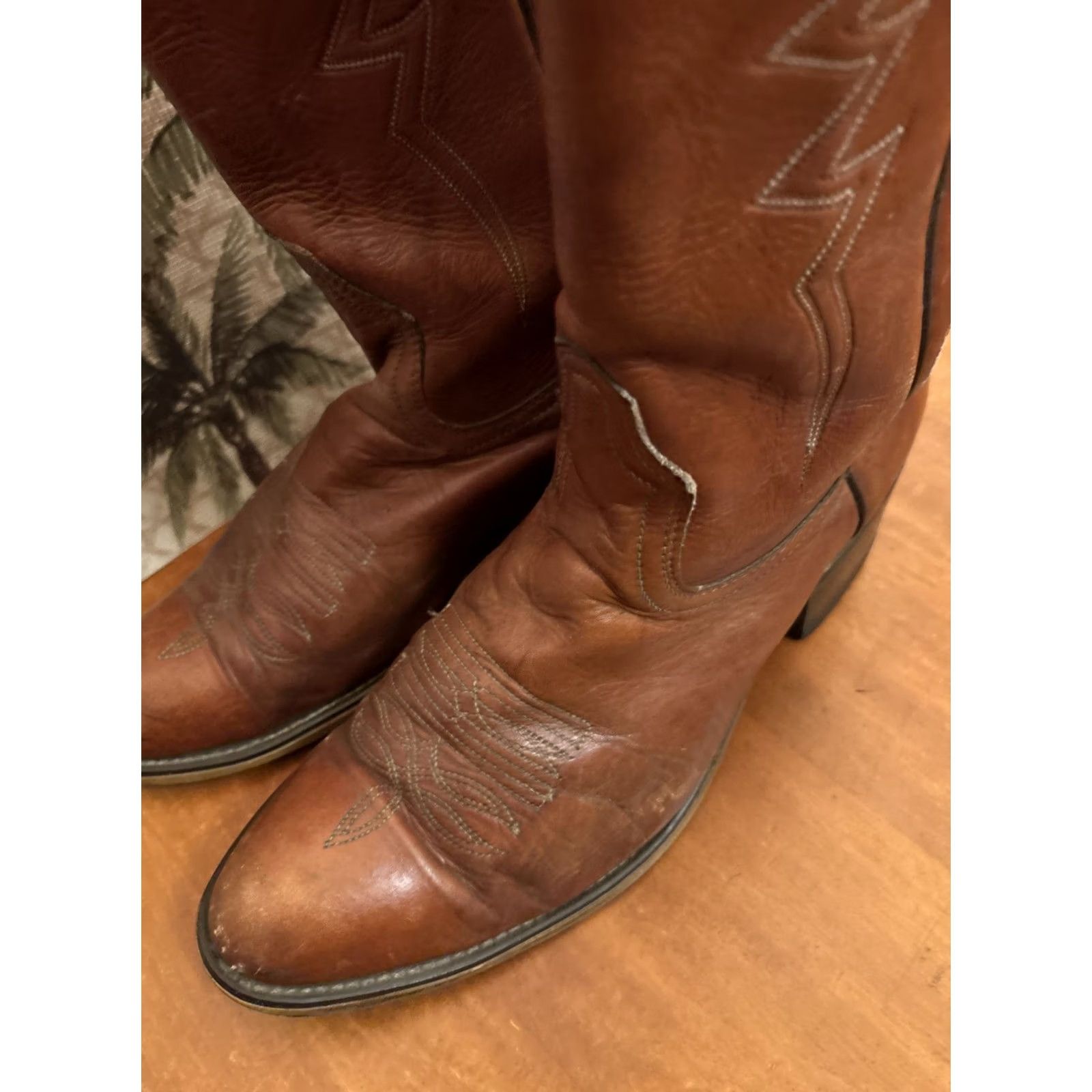 Vintage Acme Men’s Brown Leather Cowboy boots Size US 9 D Acme Vintage Mens Cowboy Boots Made in USA | Mercari main image 4
