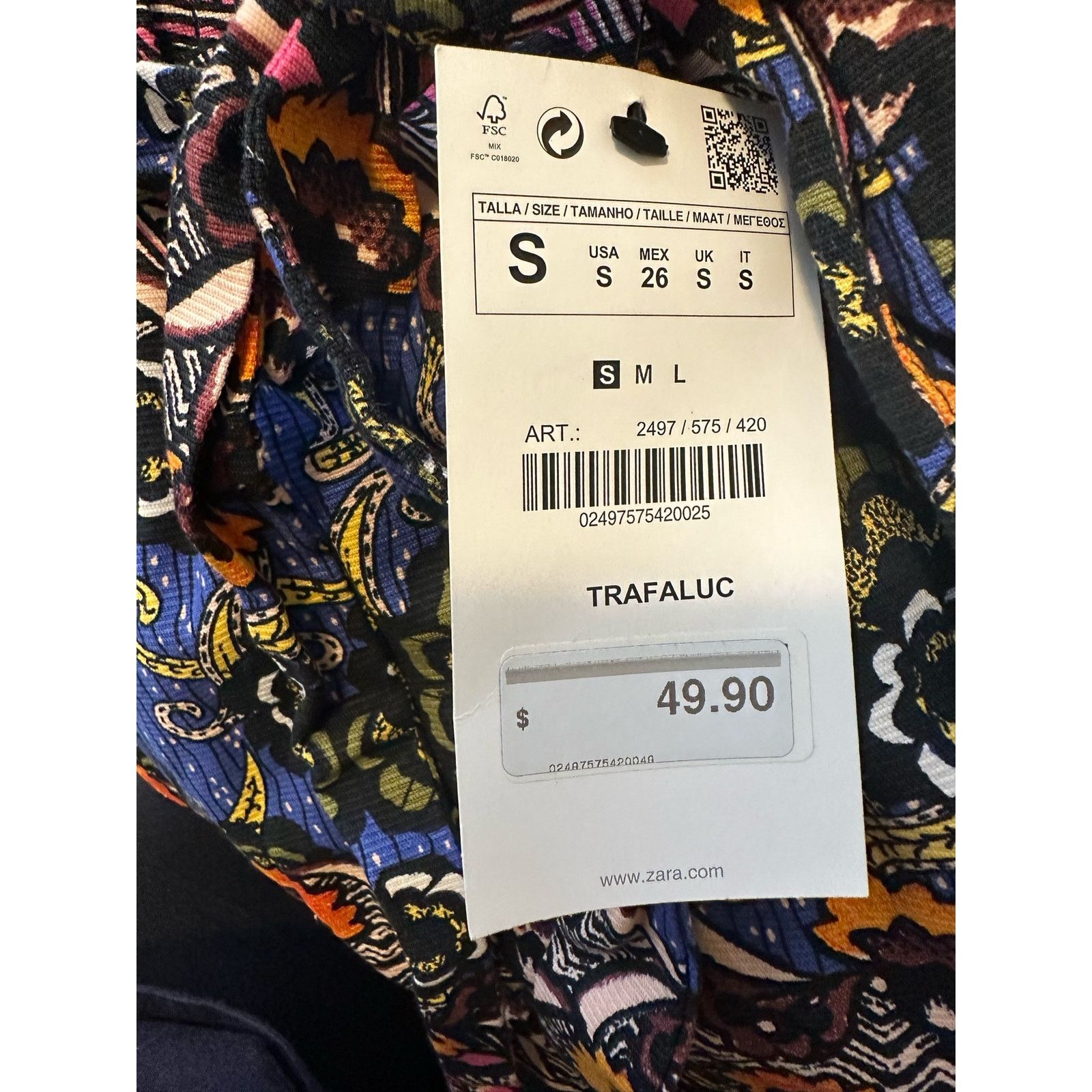 Zara Zara floral print pull on belted shorts size small Size 30" / US 8 / IT 44 - 6 Thumbnail