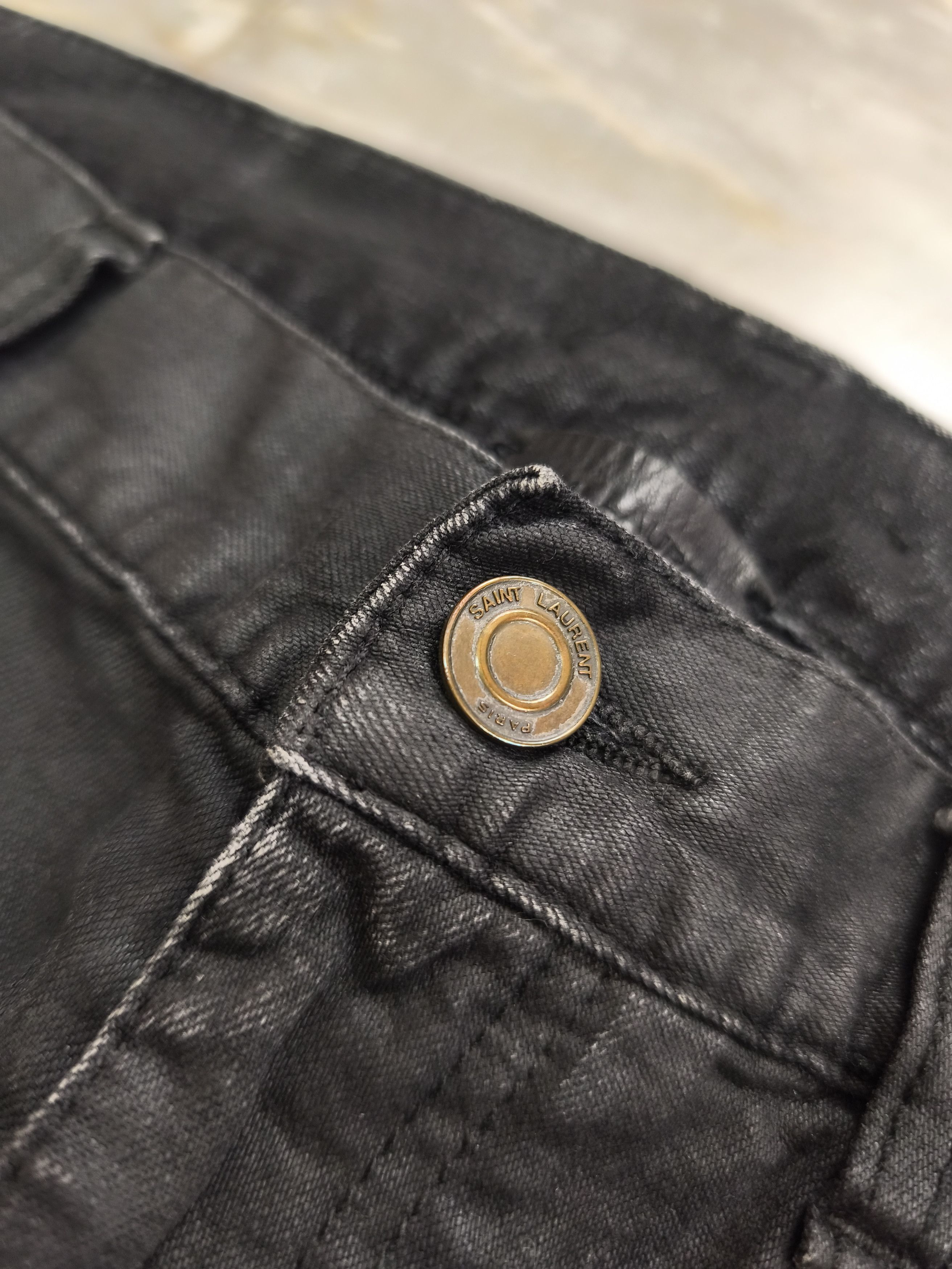 Saint Laurent Paris Saint Laurent Paris 2013 Waxed Black D02 Denim Size US 30 / EU 46 - 6 Thumbnail